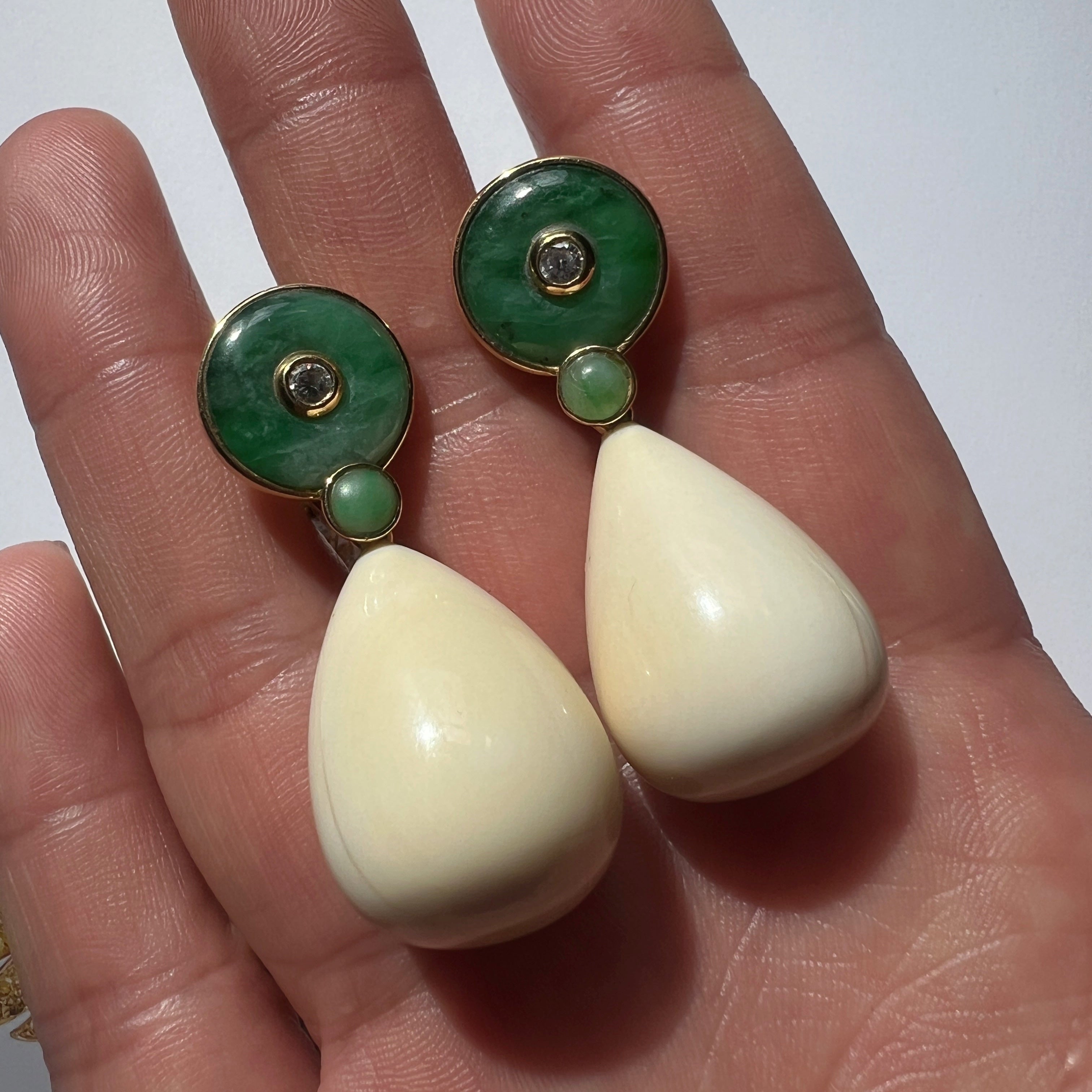 Maria Grazia Baldan 18K Gold 4-in-1 Jade interchangeable Earrings