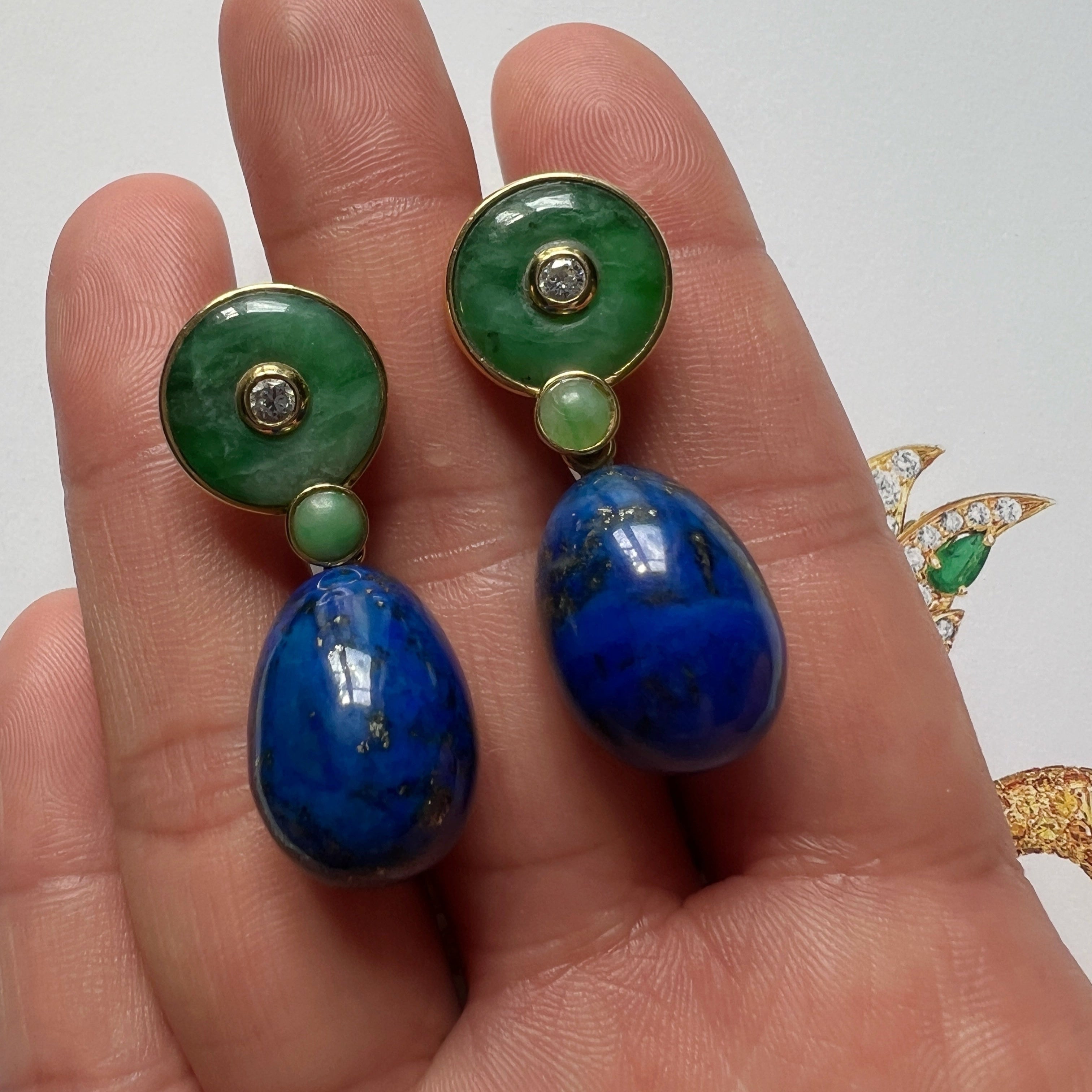 Maria Grazia Baldan 18K Gold 4-in-1 Jade interchangeable Earrings