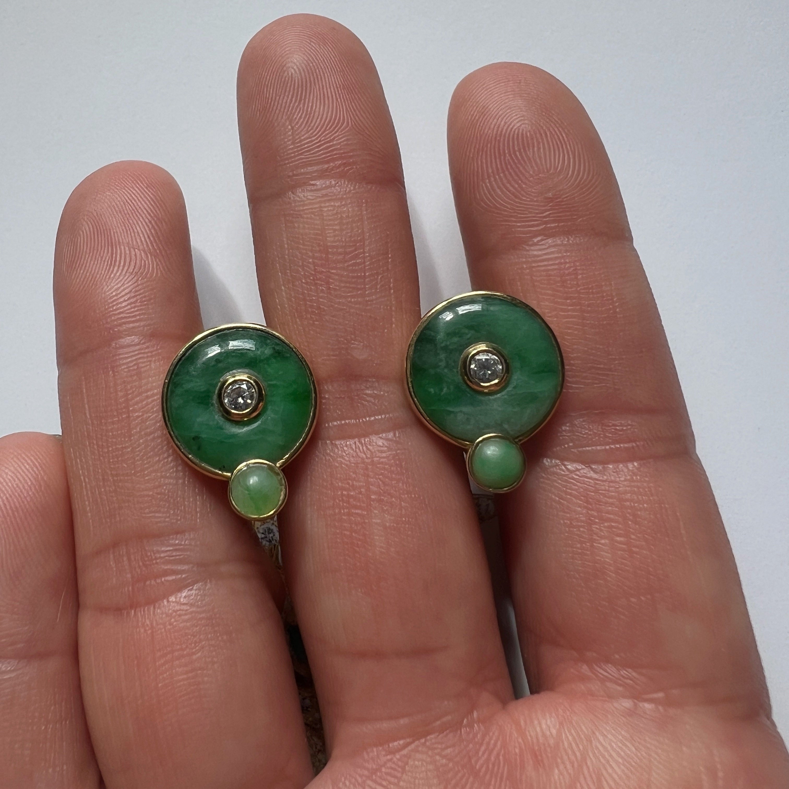 Maria Grazia Baldan 18K Gold 4-in-1 Jade interchangeable Earrings