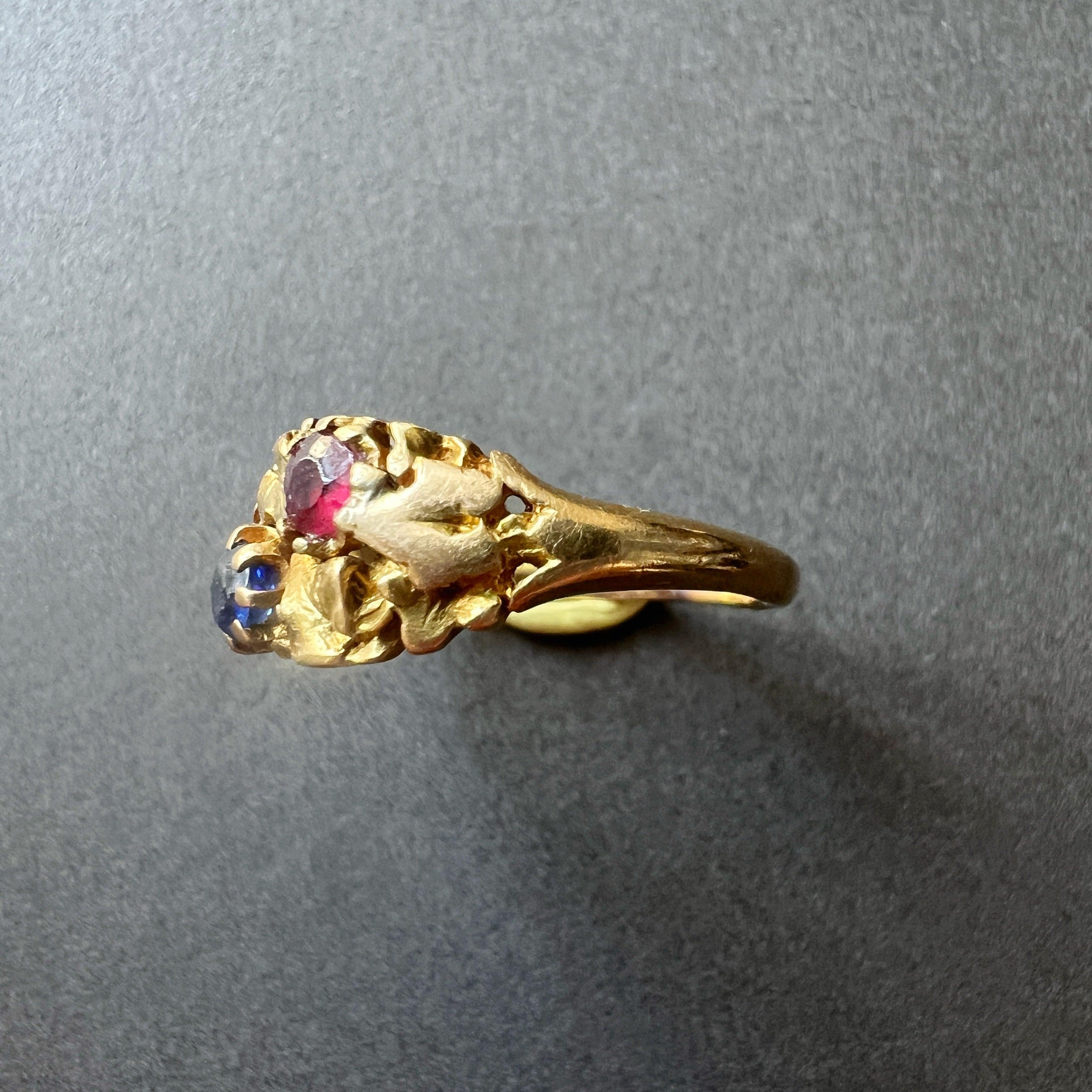 Art Nouveau era 18K gold ivy leaves ring - Curiously timeless