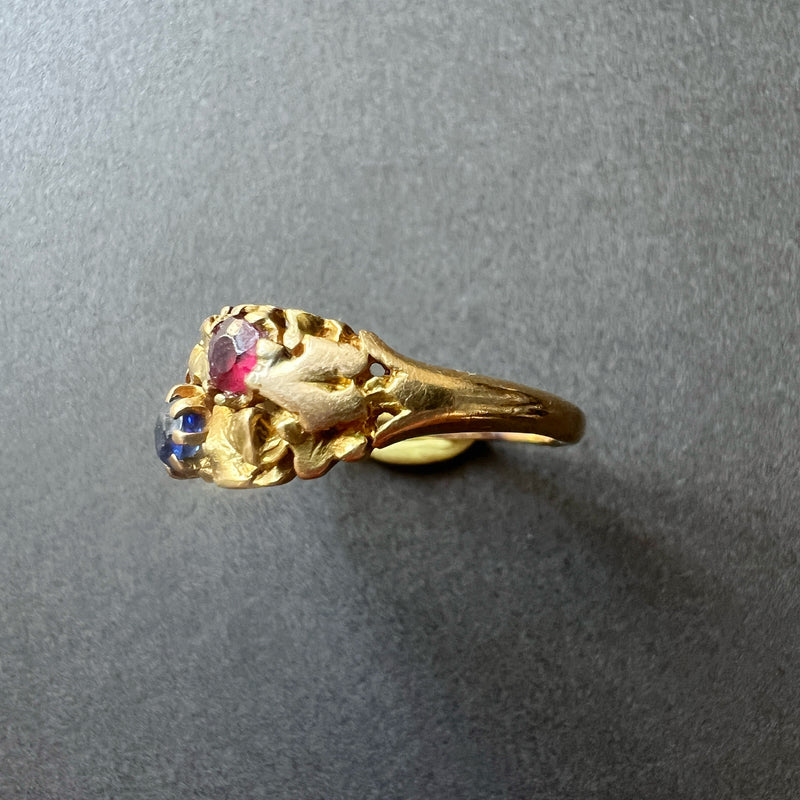 Art Nouveau era 18K gold ivy leaves ring