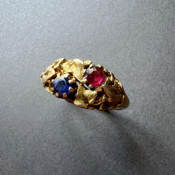 Art Nouveau era 18K gold ivy leaves ring