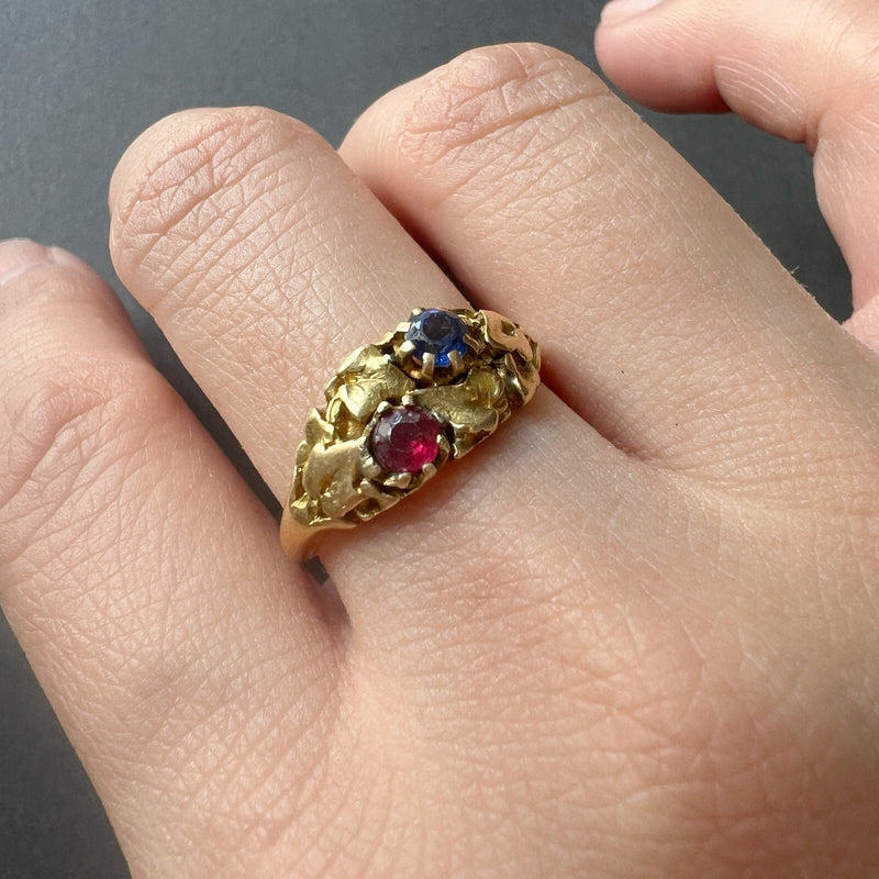 Art Nouveau era 18K gold ivy leaves ring