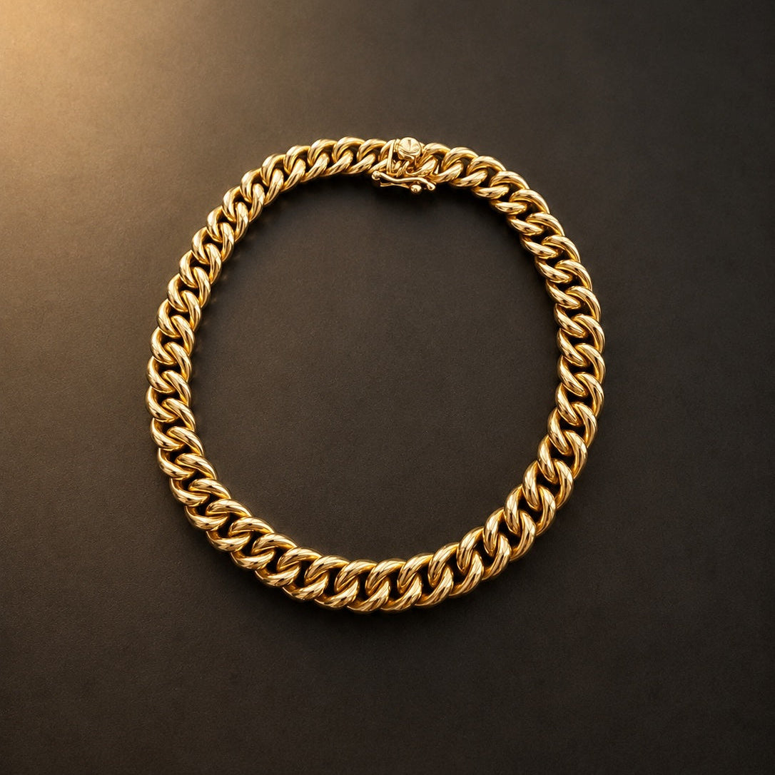 Vintage Cartier Paris 18K yellow gold curb link bracelet, by August Gross
