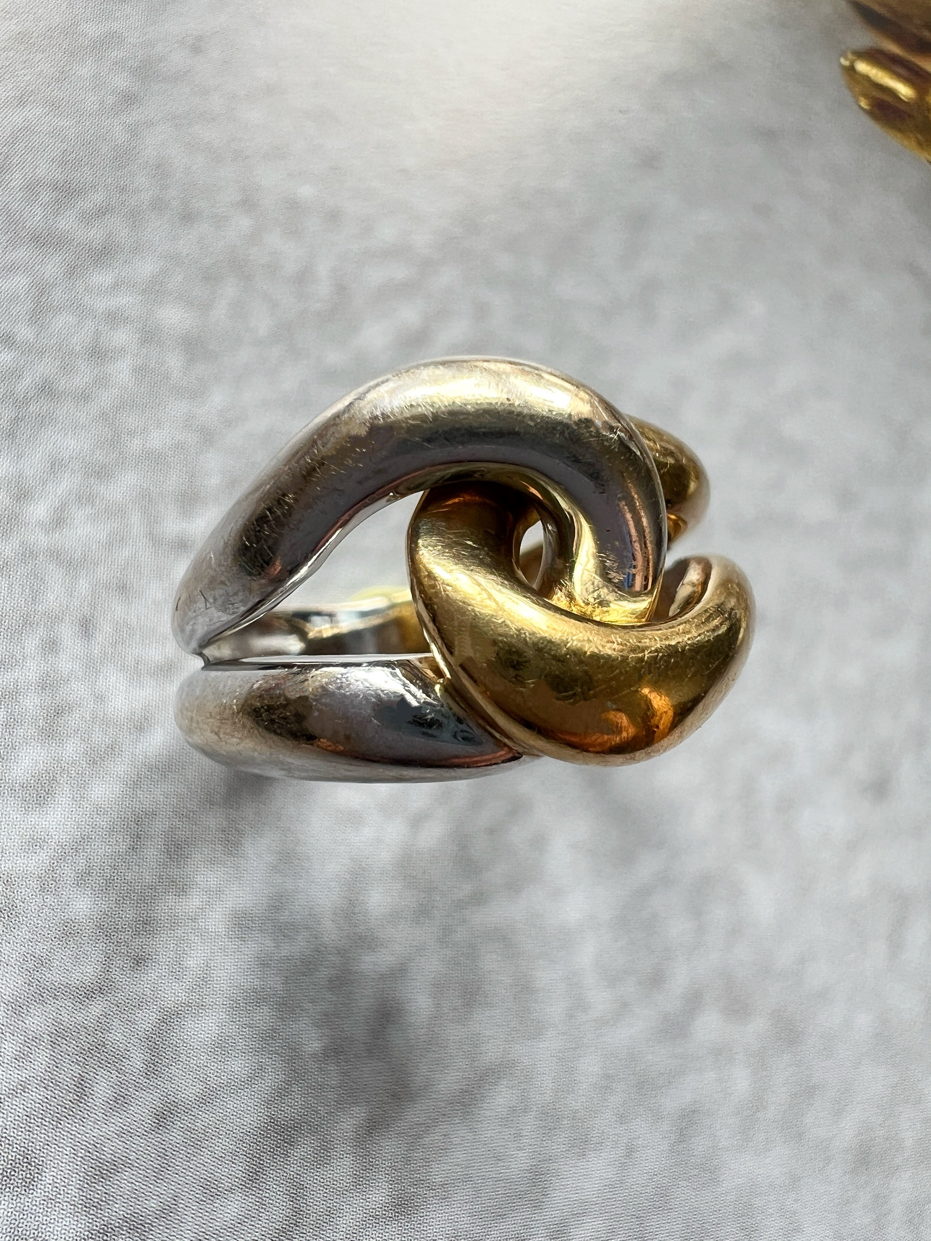 Vintage French 18K Yellow & White Gold Eternity Ring