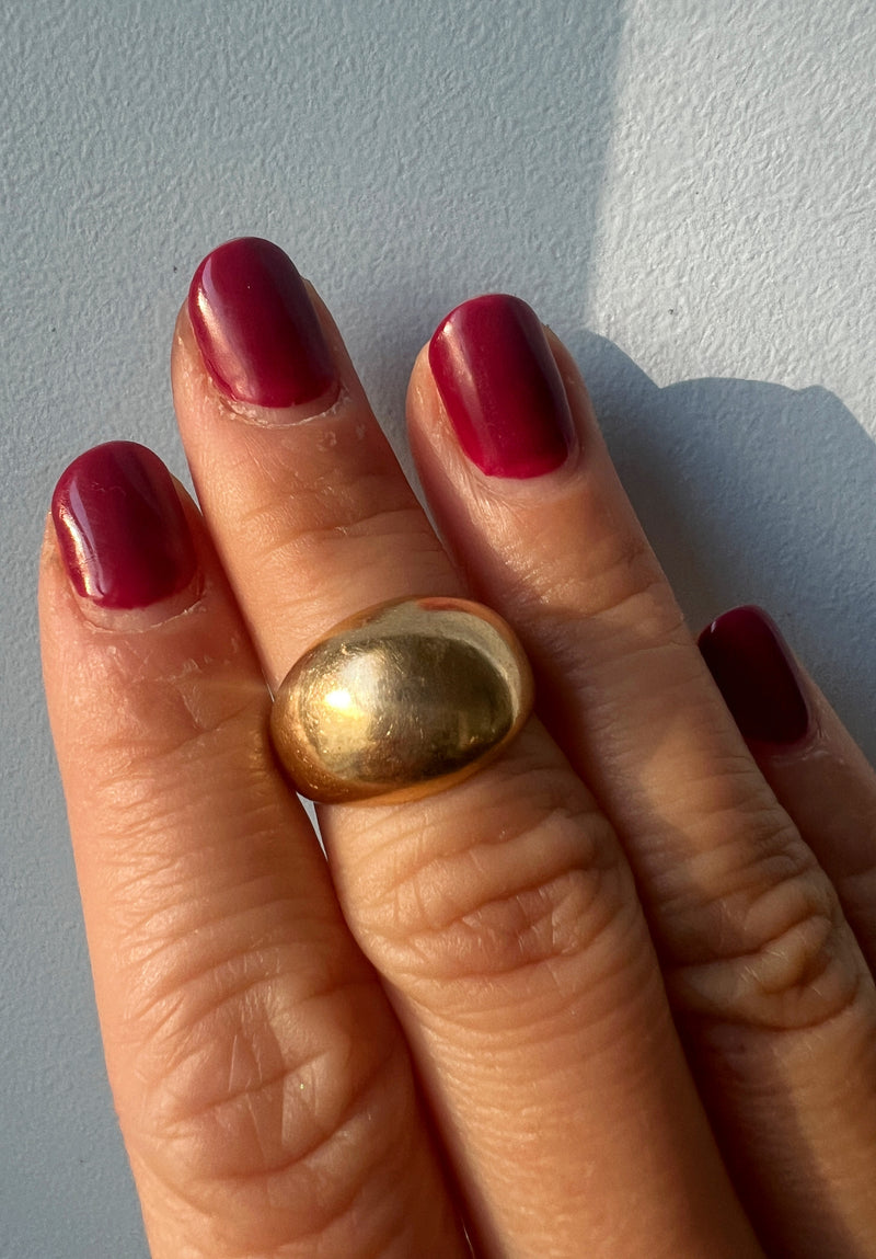 French vintage gold band ring