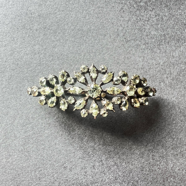 Rare Georgian Era Chrysoberyl Flower Brooch