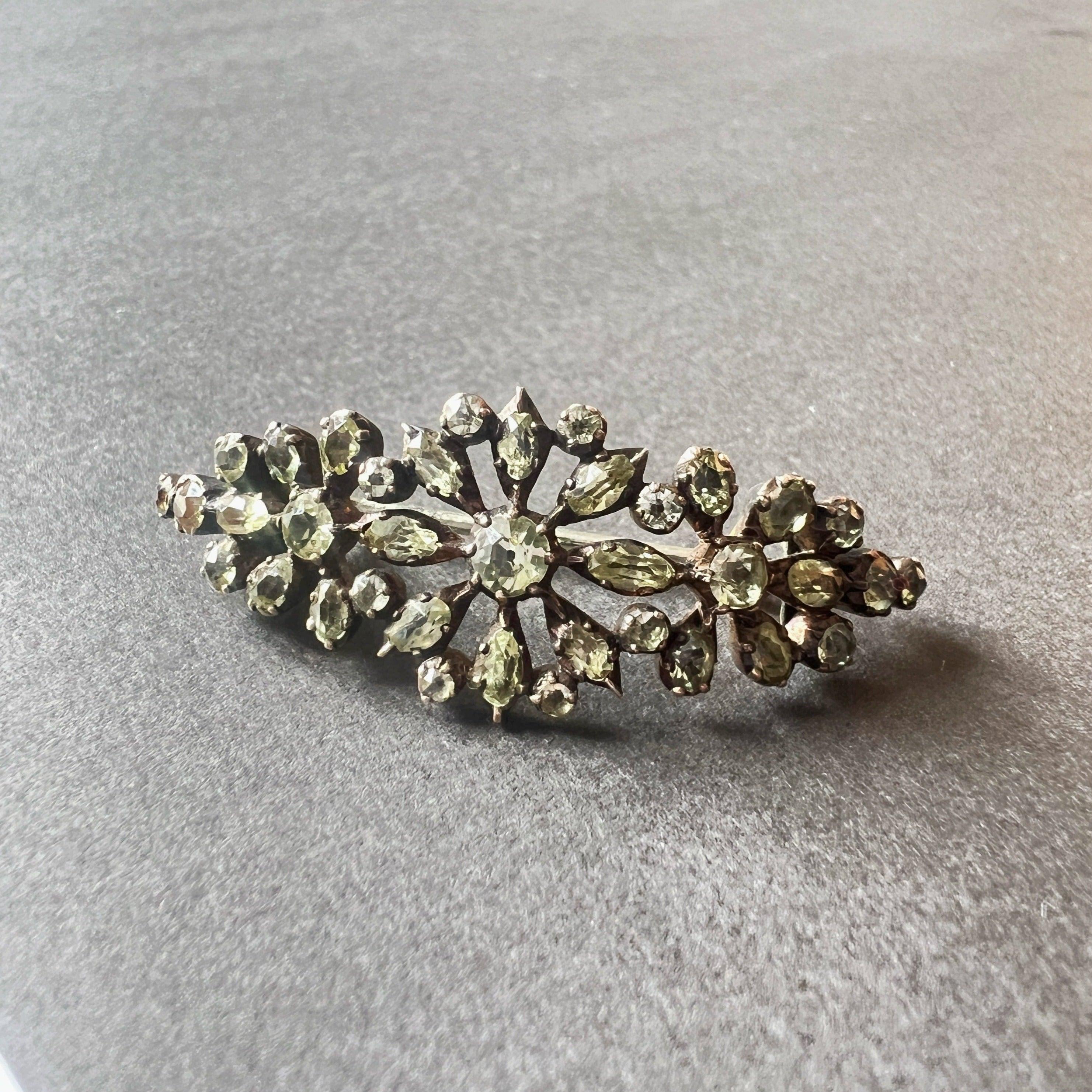 Rare Georgian Era Chrysoberyl Flower Brooch - Curiously timeless