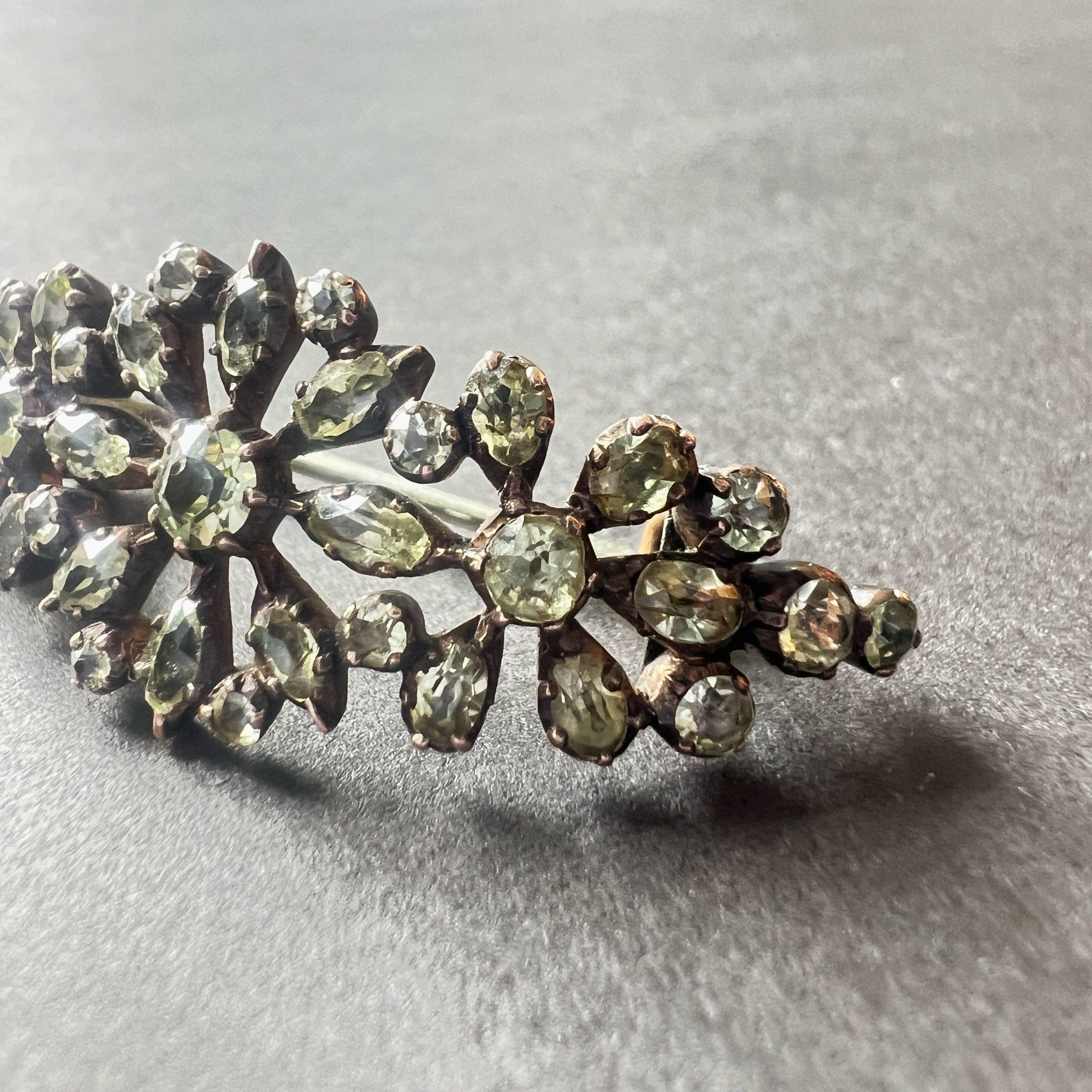 Rare Georgian Era Chrysoberyl Flower Brooch - Curiously timeless