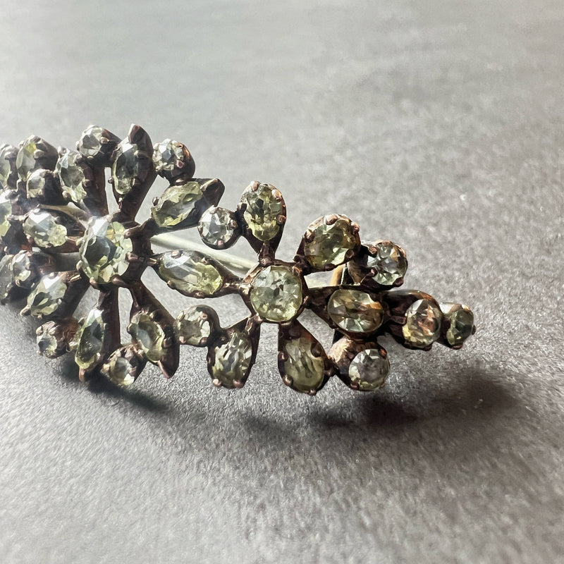 Rare Georgian Era Chrysoberyl Flower Brooch