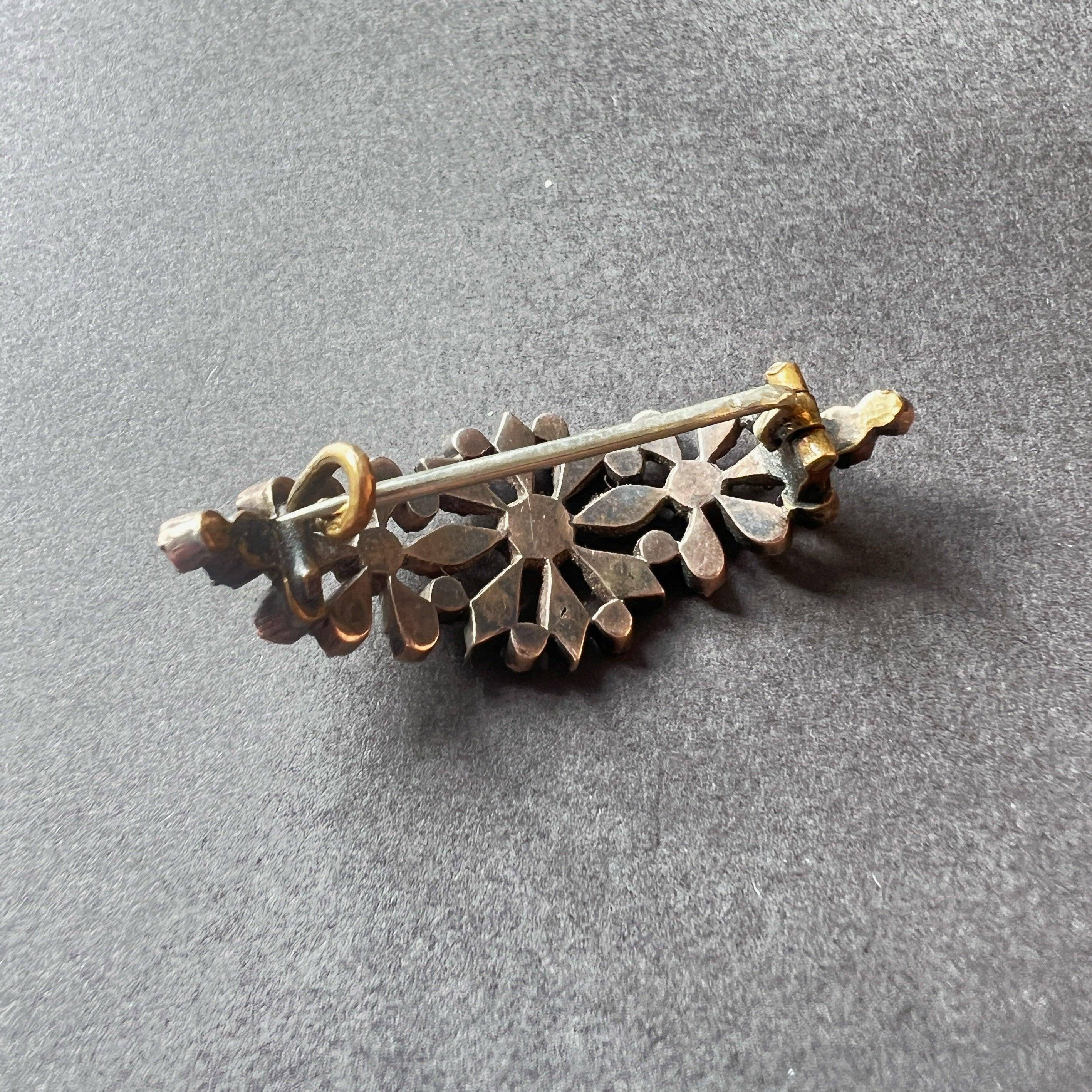 Rare Georgian Era Chrysoberyl Flower Brooch - Curiously timeless