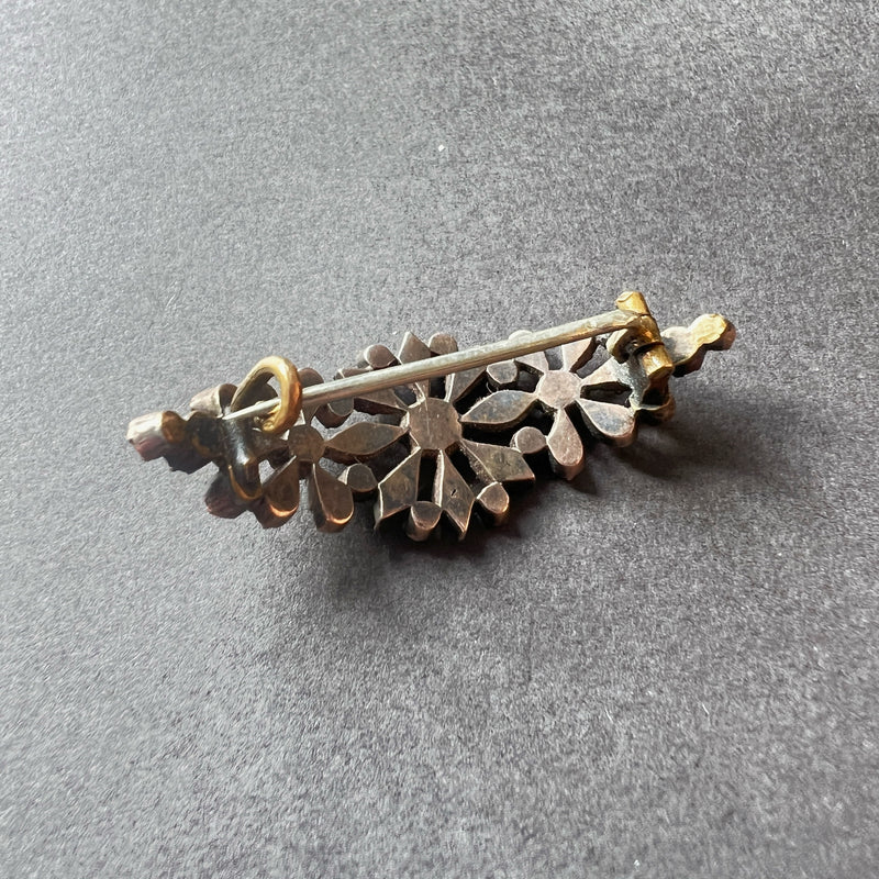 Rare Georgian Era Chrysoberyl Flower Brooch