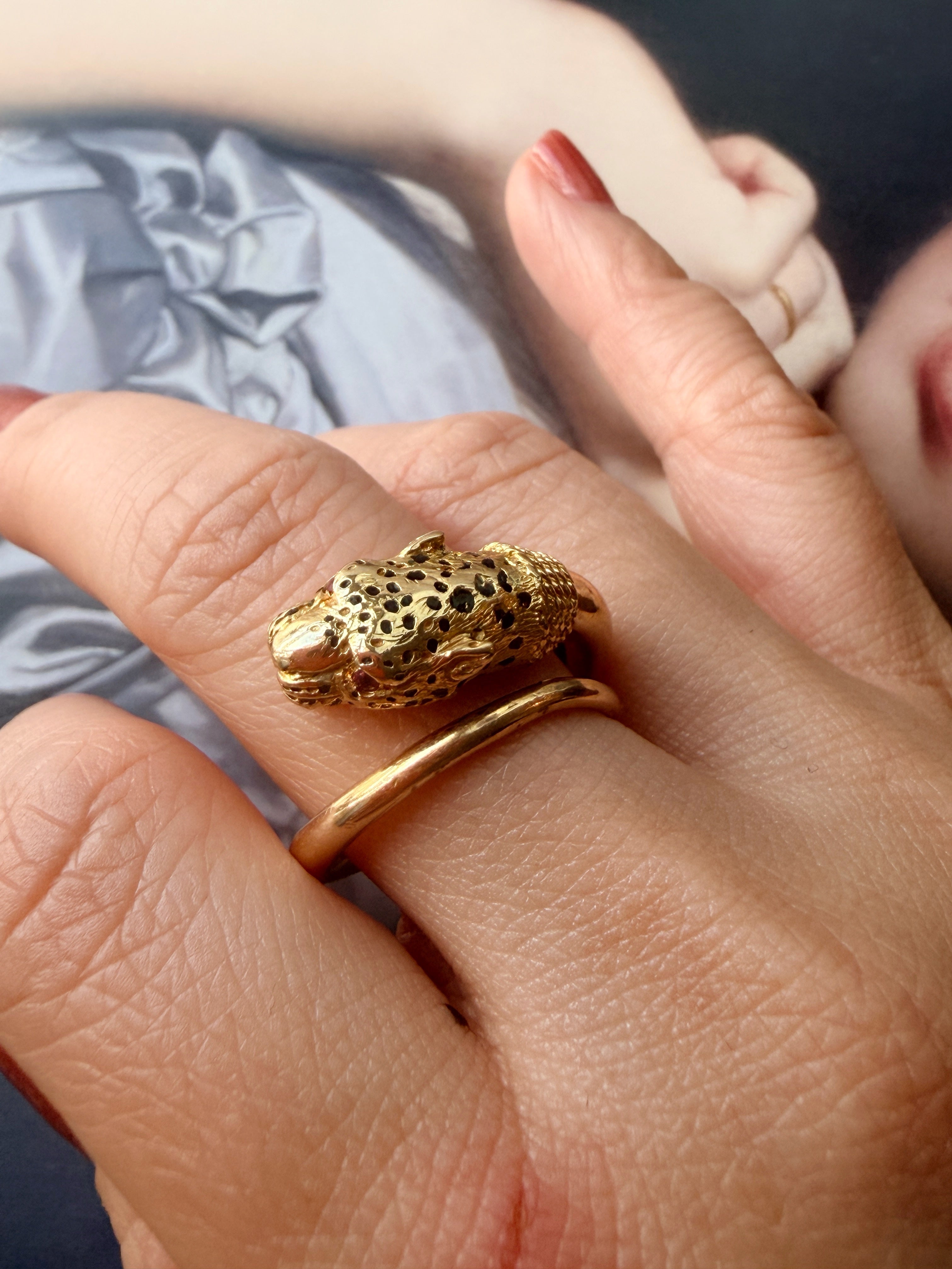 Vintage 18K gold Panther Ring by Gay Frères