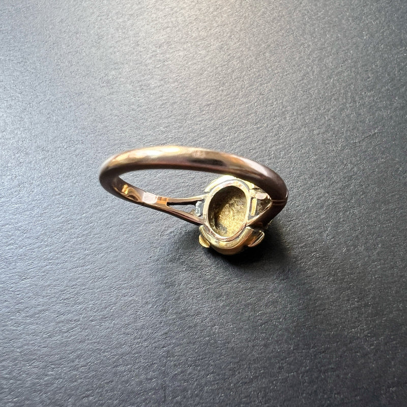 Georgian era 9k gold natural pearl flower ring