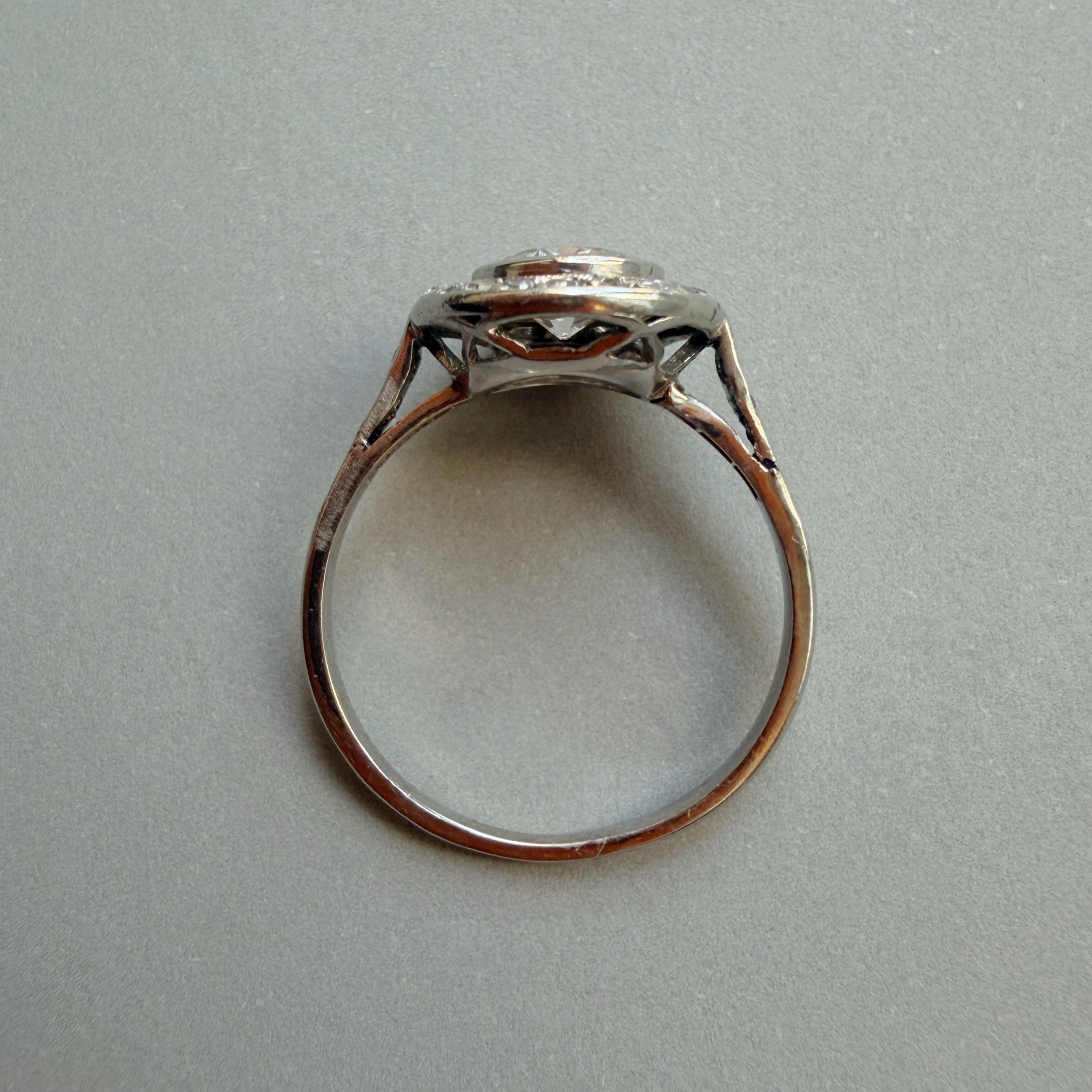 Early 20th century platinum old European cut diamond ring