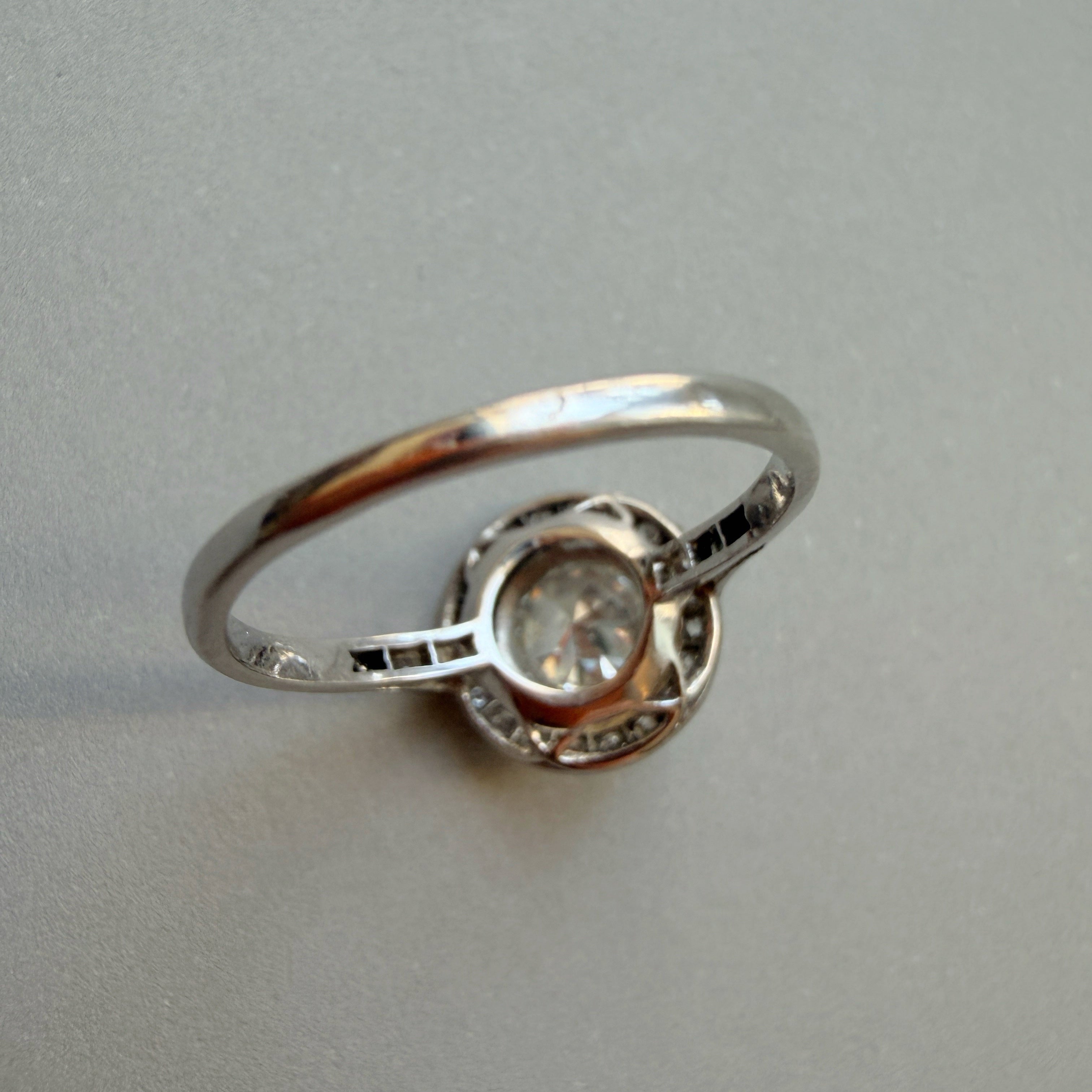 Early 20th century platinum old European cut diamond ring
