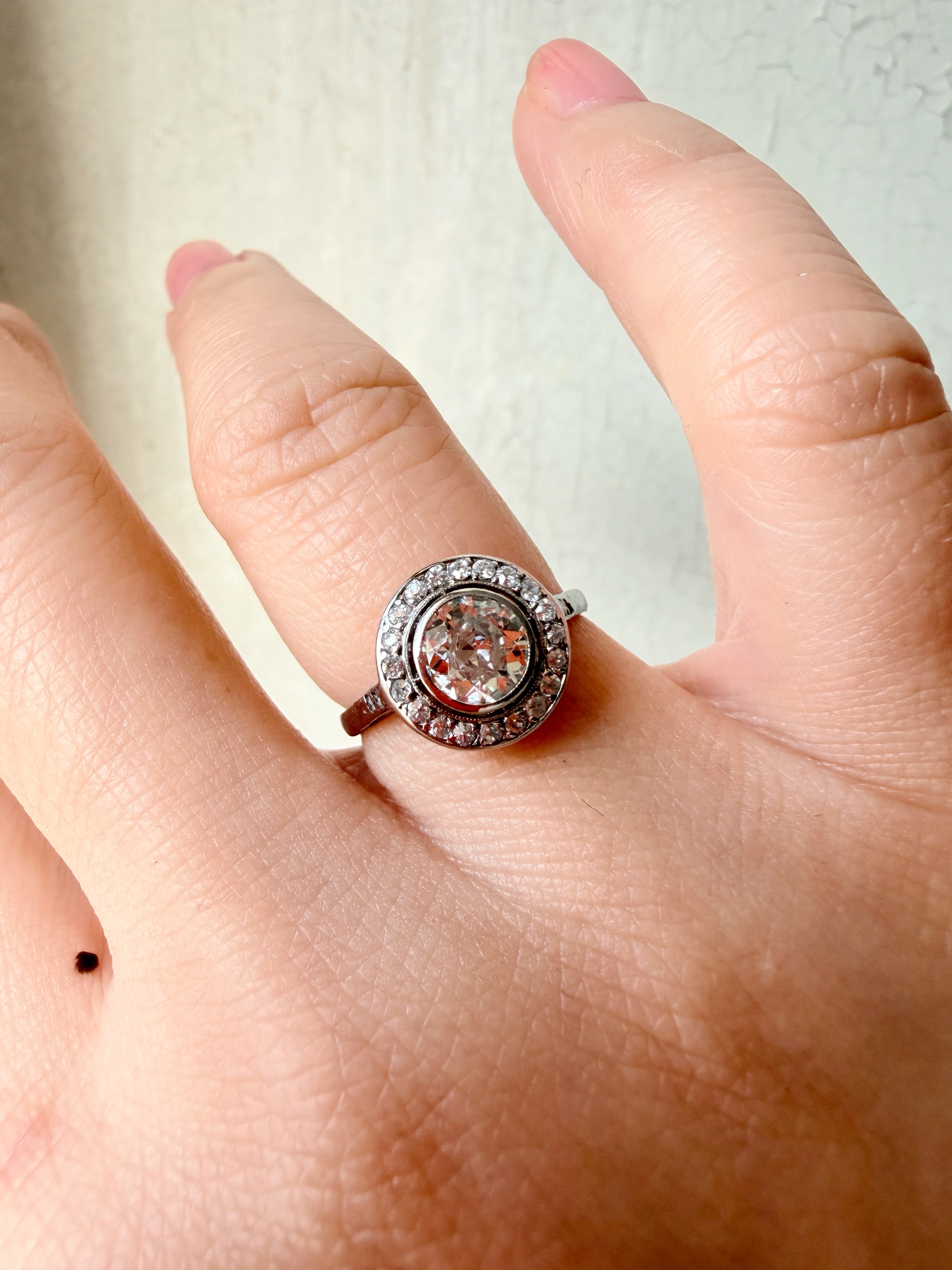 Early 20th century platinum old European cut diamond ring