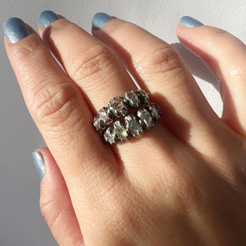 antique diamond hoop ring