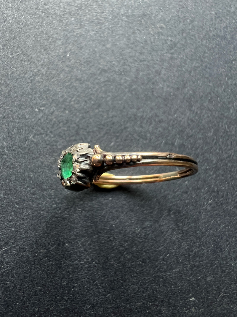 Georgian Era 18K gold emerald diamond Ring