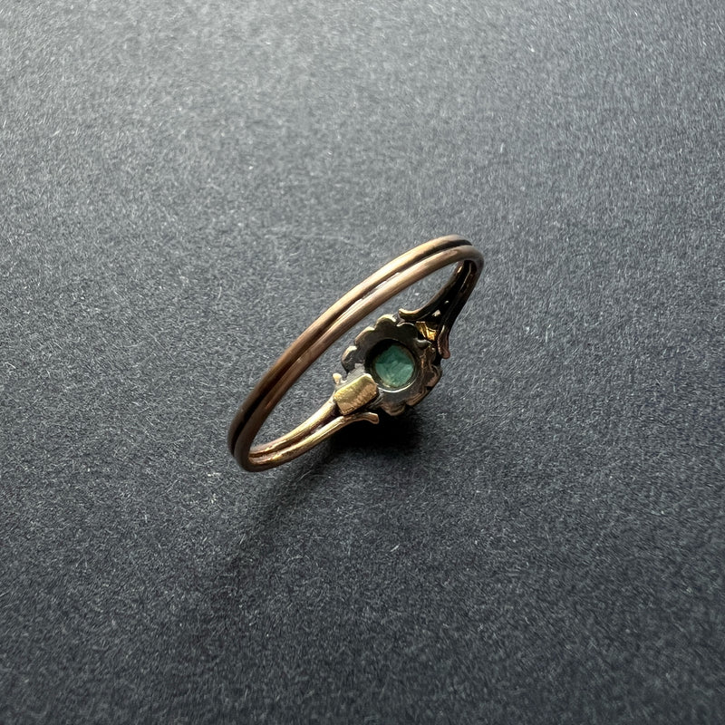 Georgian Era 18K gold emerald diamond Ring