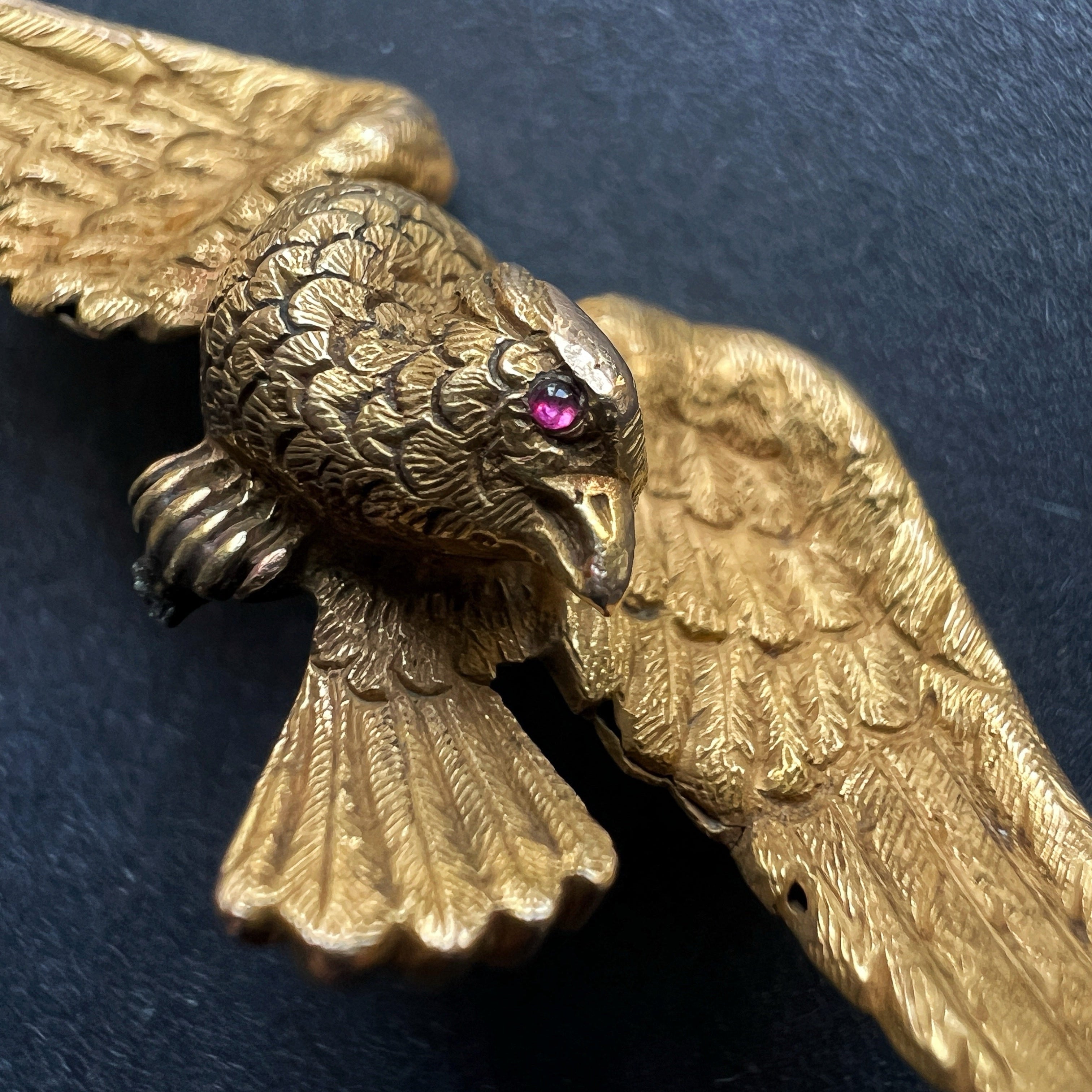 Victorian era 14K gold eagle's brooch