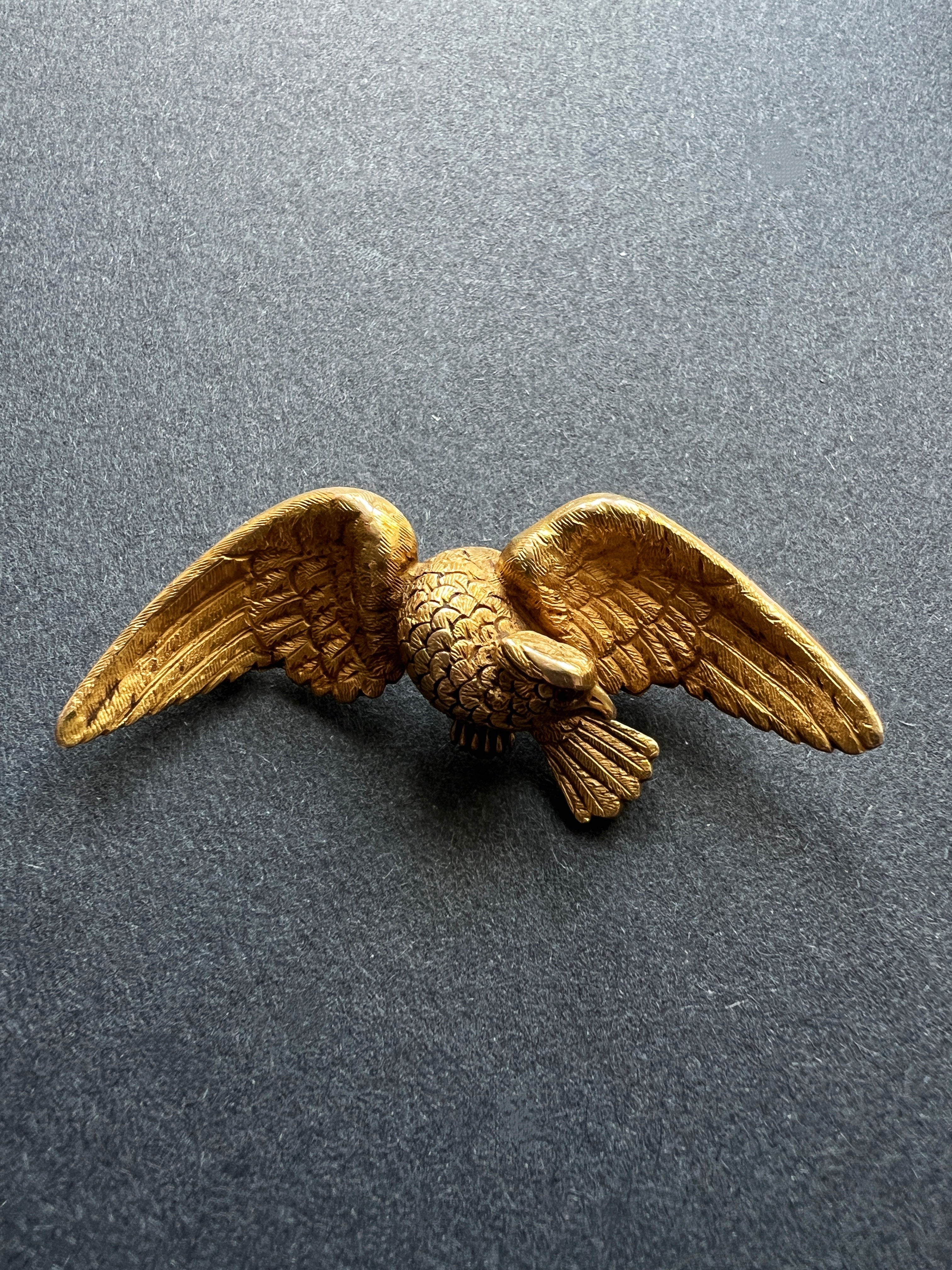 Victorian era 14K gold eagle's brooch