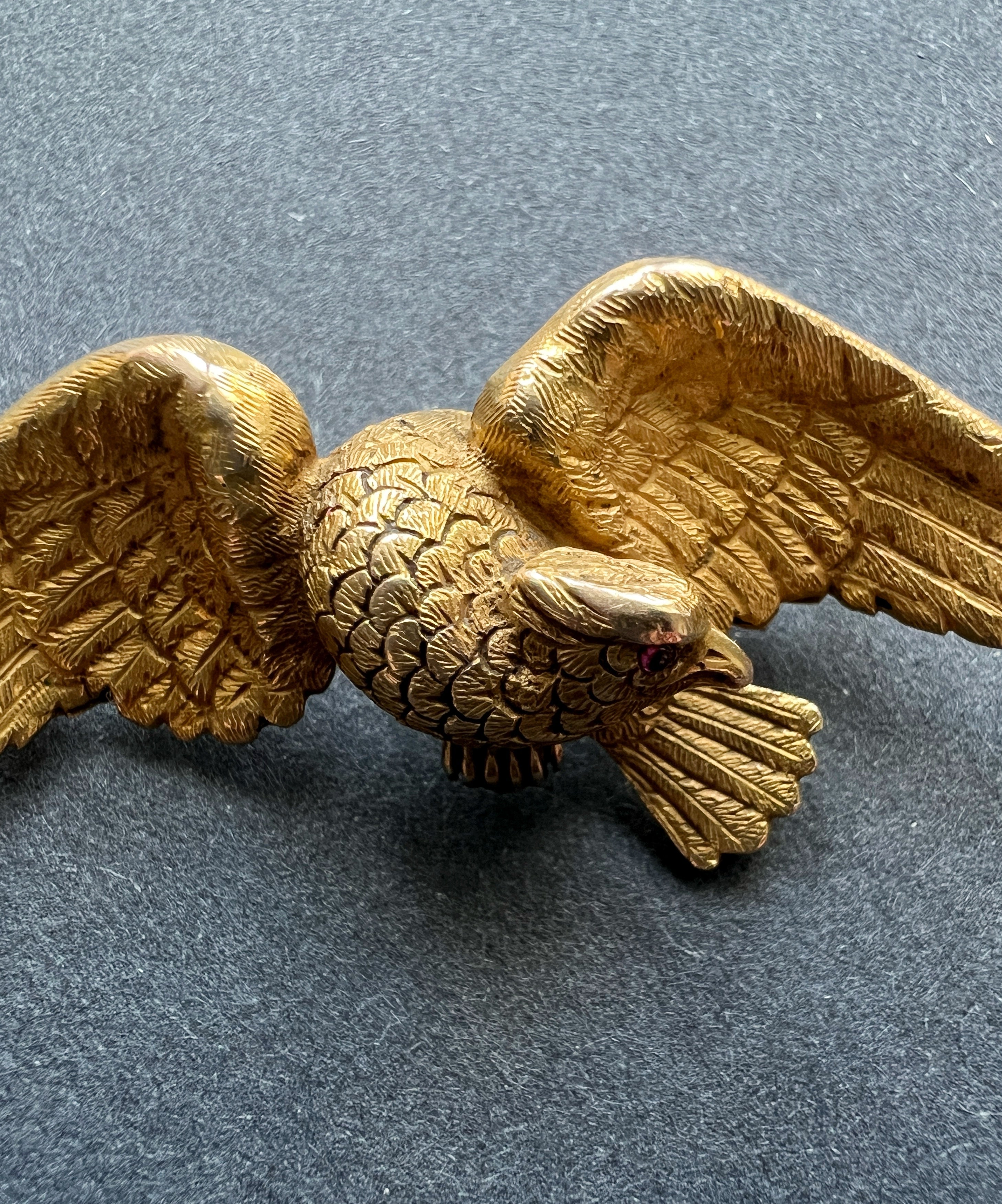 Victorian era 14K gold eagle's brooch