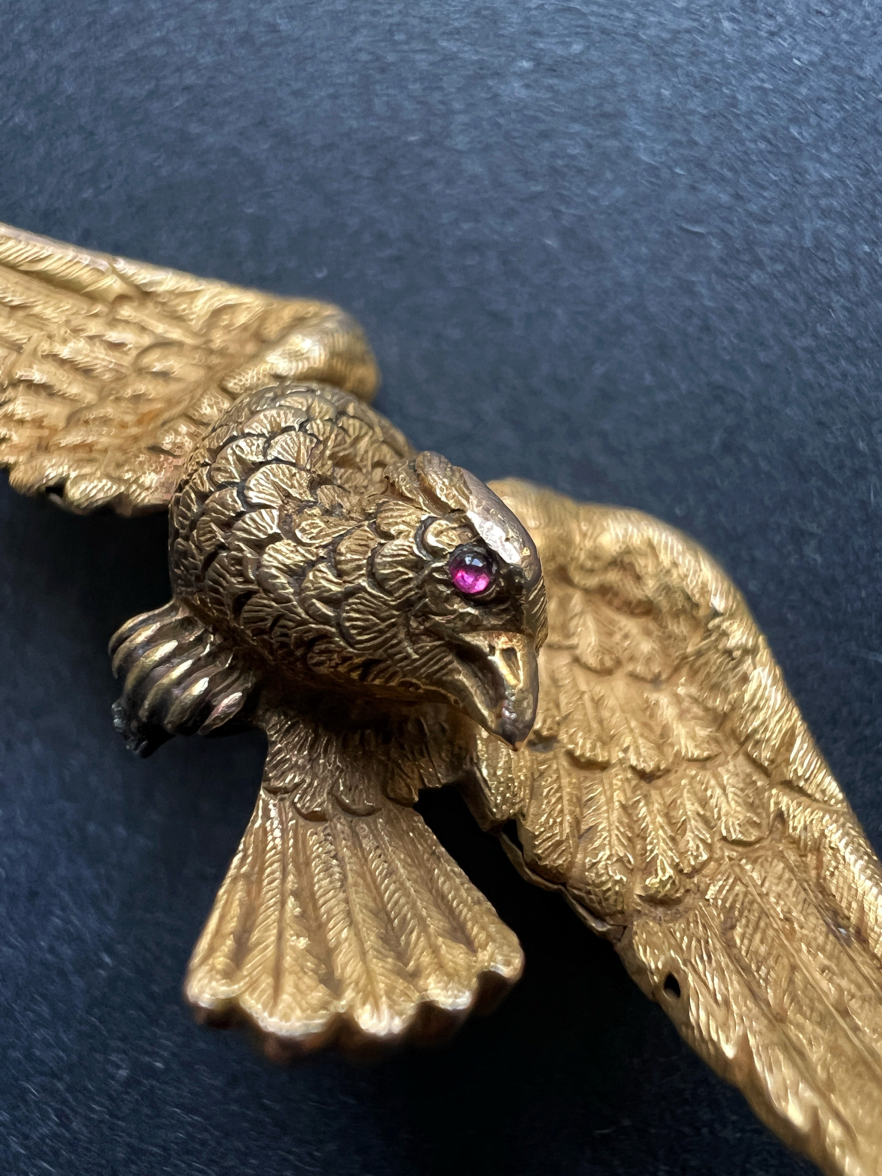 Victorian era 14K gold eagle's brooch