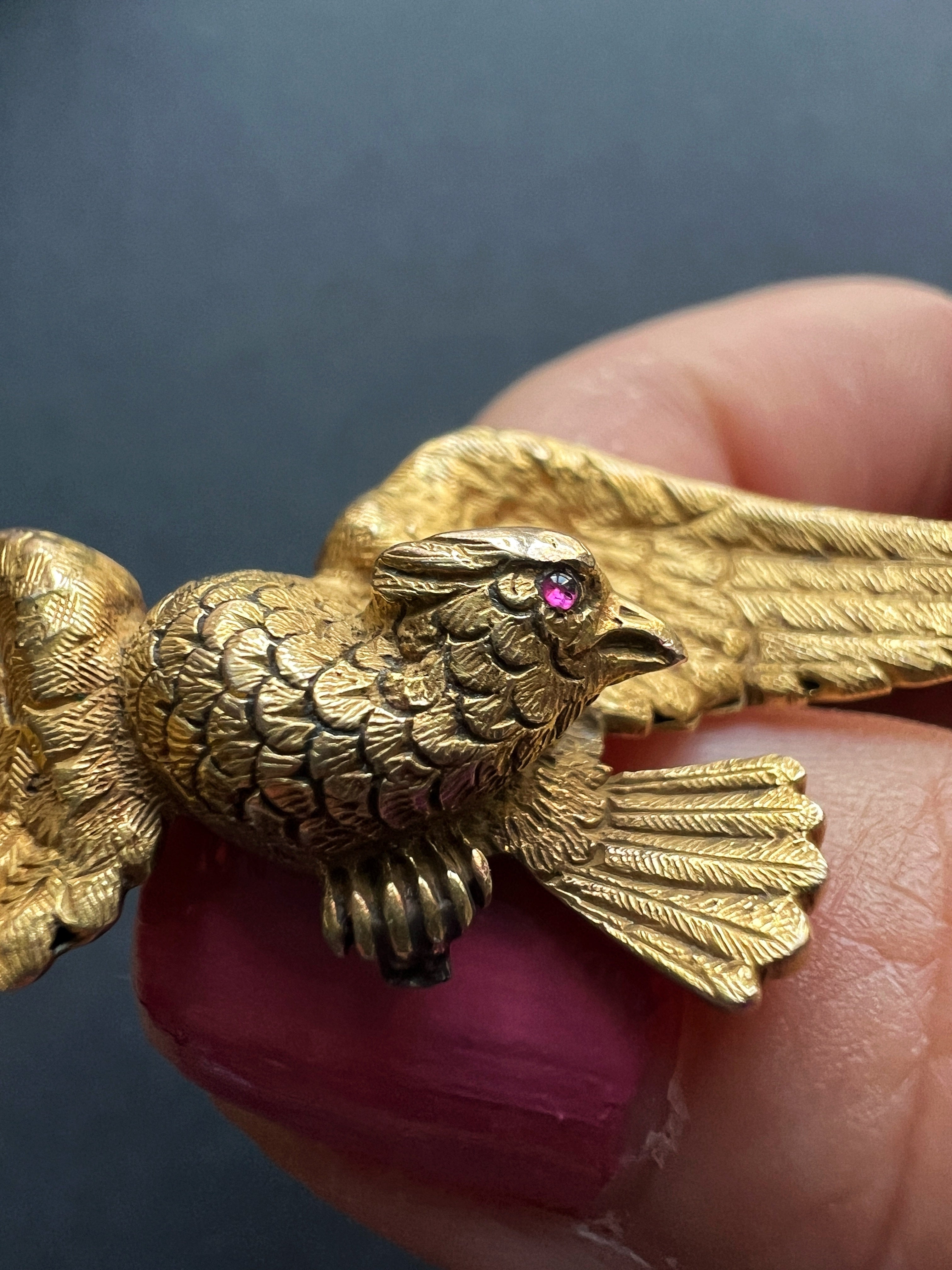 Victorian era 14K gold eagle's brooch