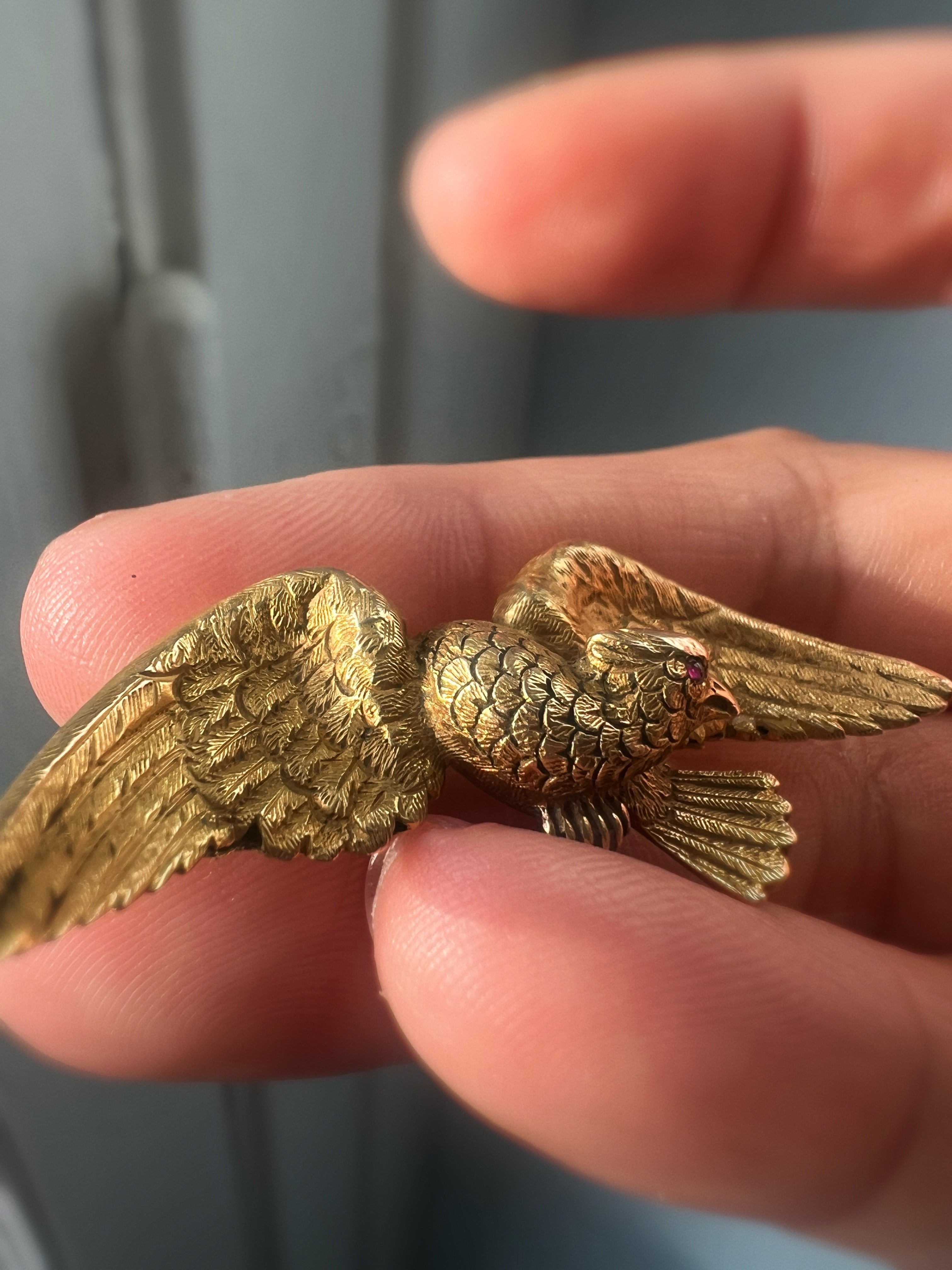 Victorian era 14K gold eagle's brooch