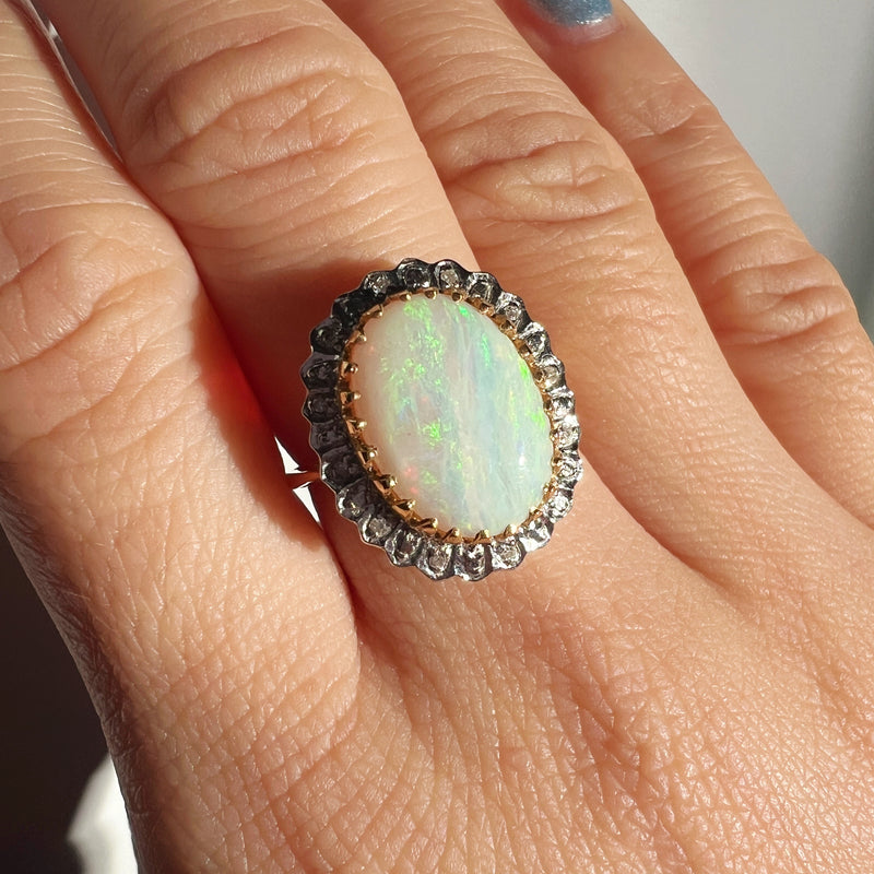 Vintage opal diamond ring