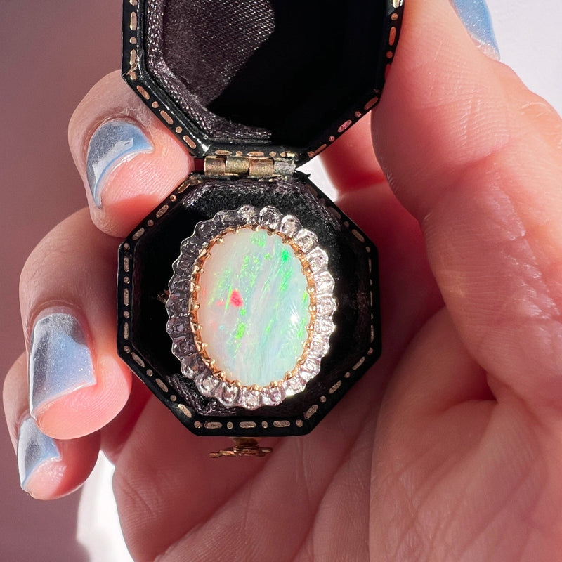 vintage opal diamond ring