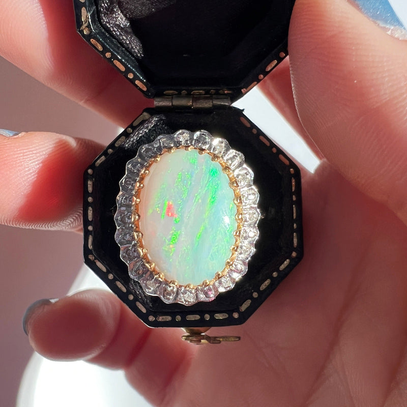 opal & diamond ring