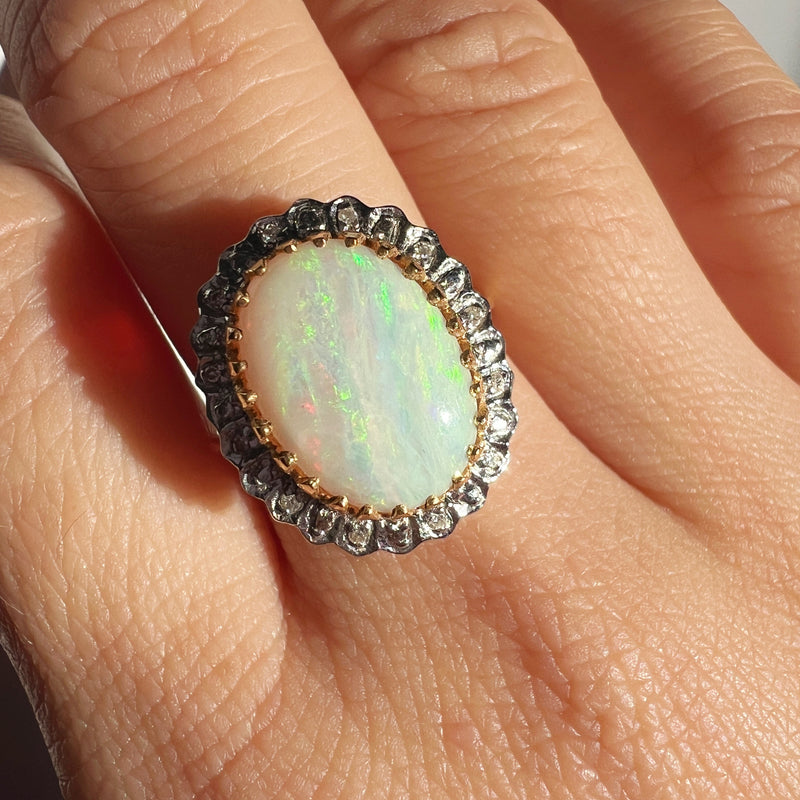 opal & diamond ring