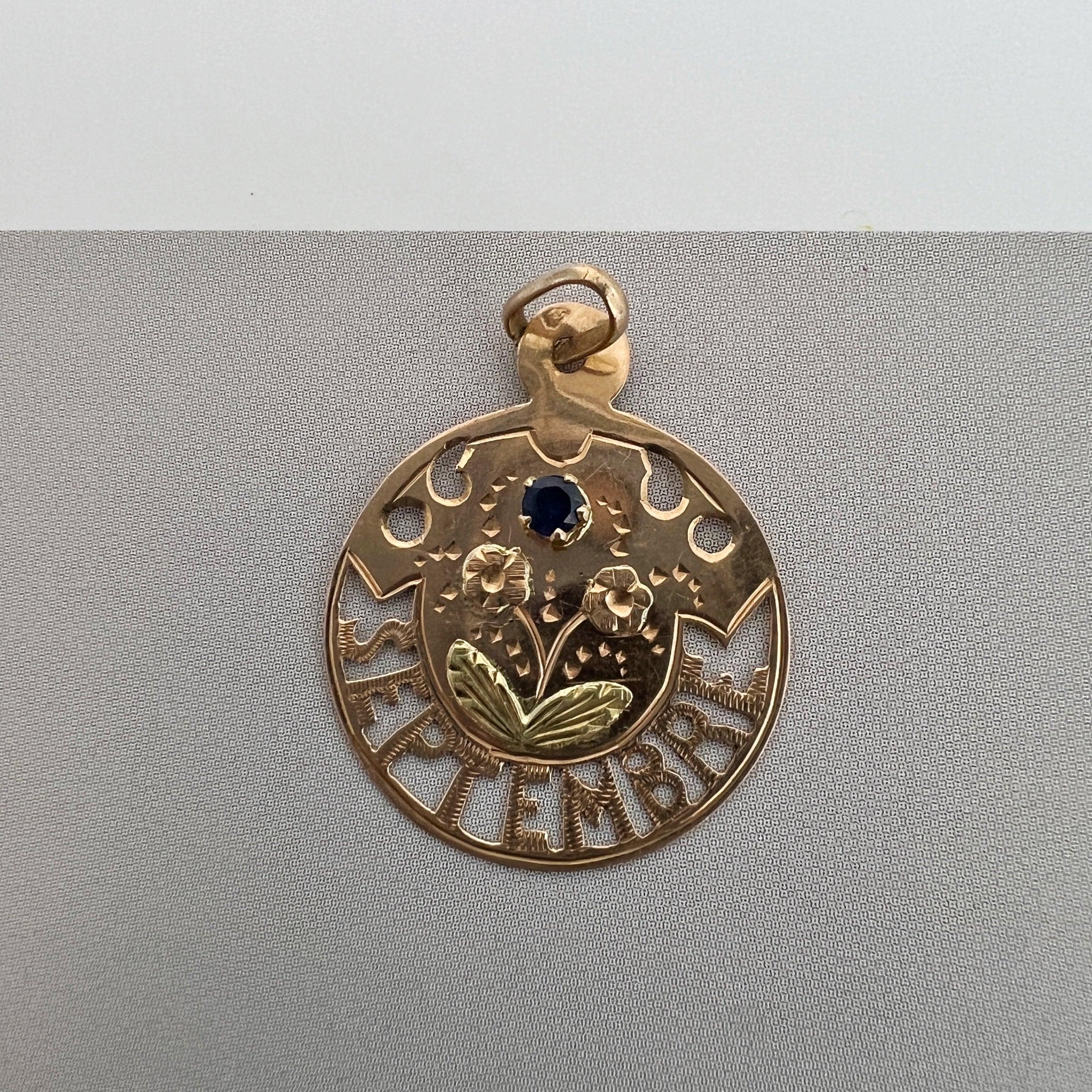 French Art Nouveau 18K gold “Septembre” (September) medal pendant - Curiously timeless