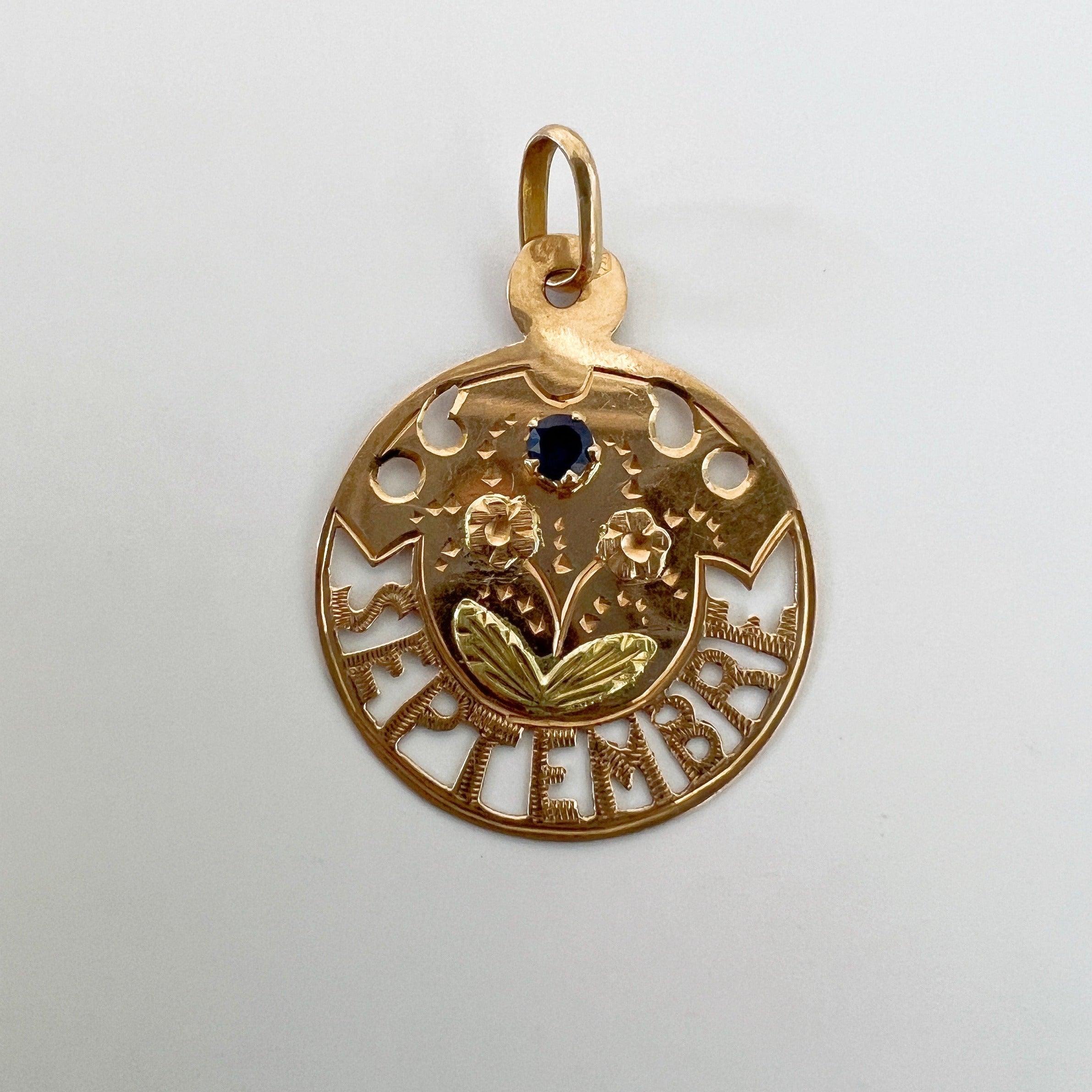 French Art Nouveau 18K gold “Septembre” (September) medal pendant - Curiously timeless