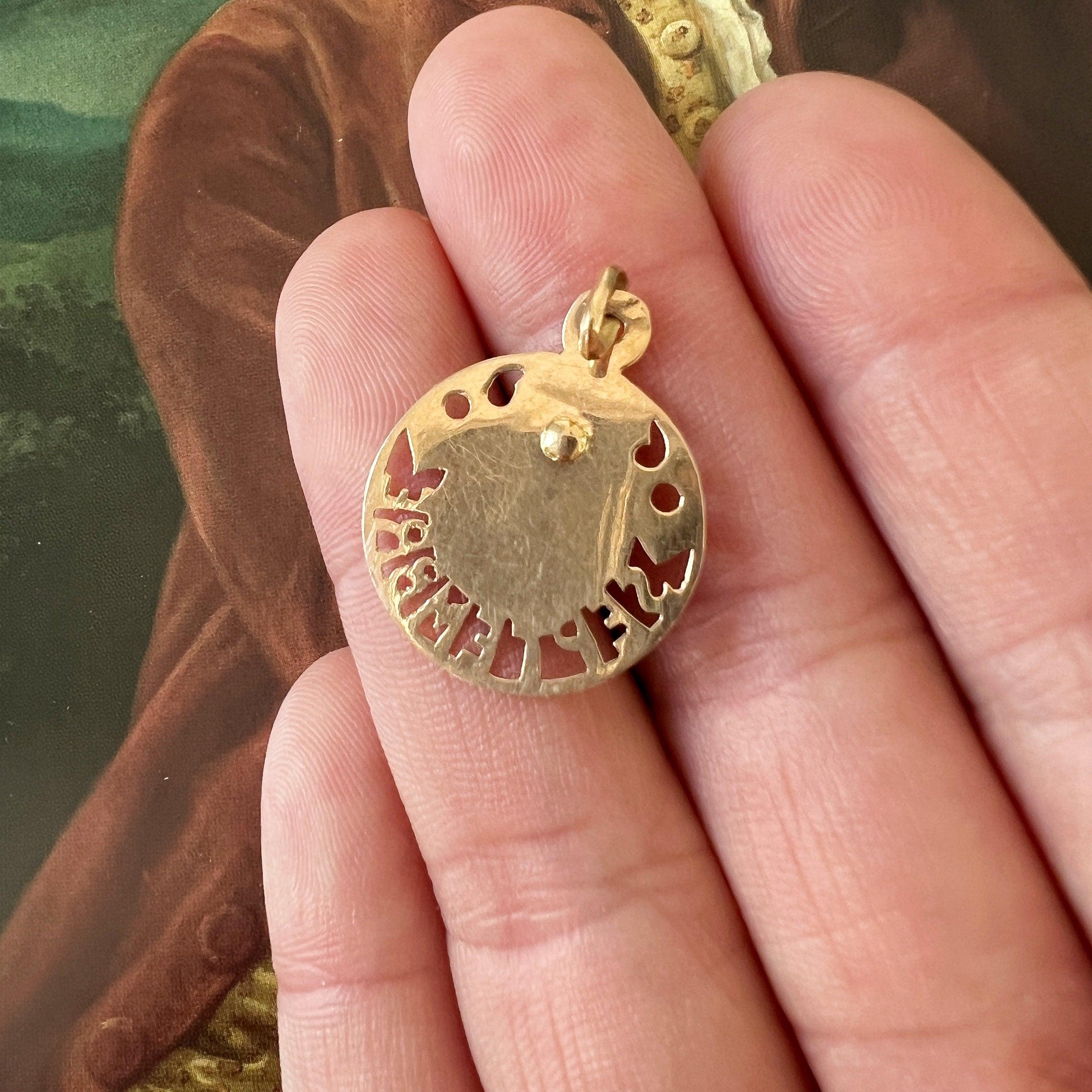 French Art Nouveau 18K gold “Septembre” (September) medal pendant - Curiously timeless