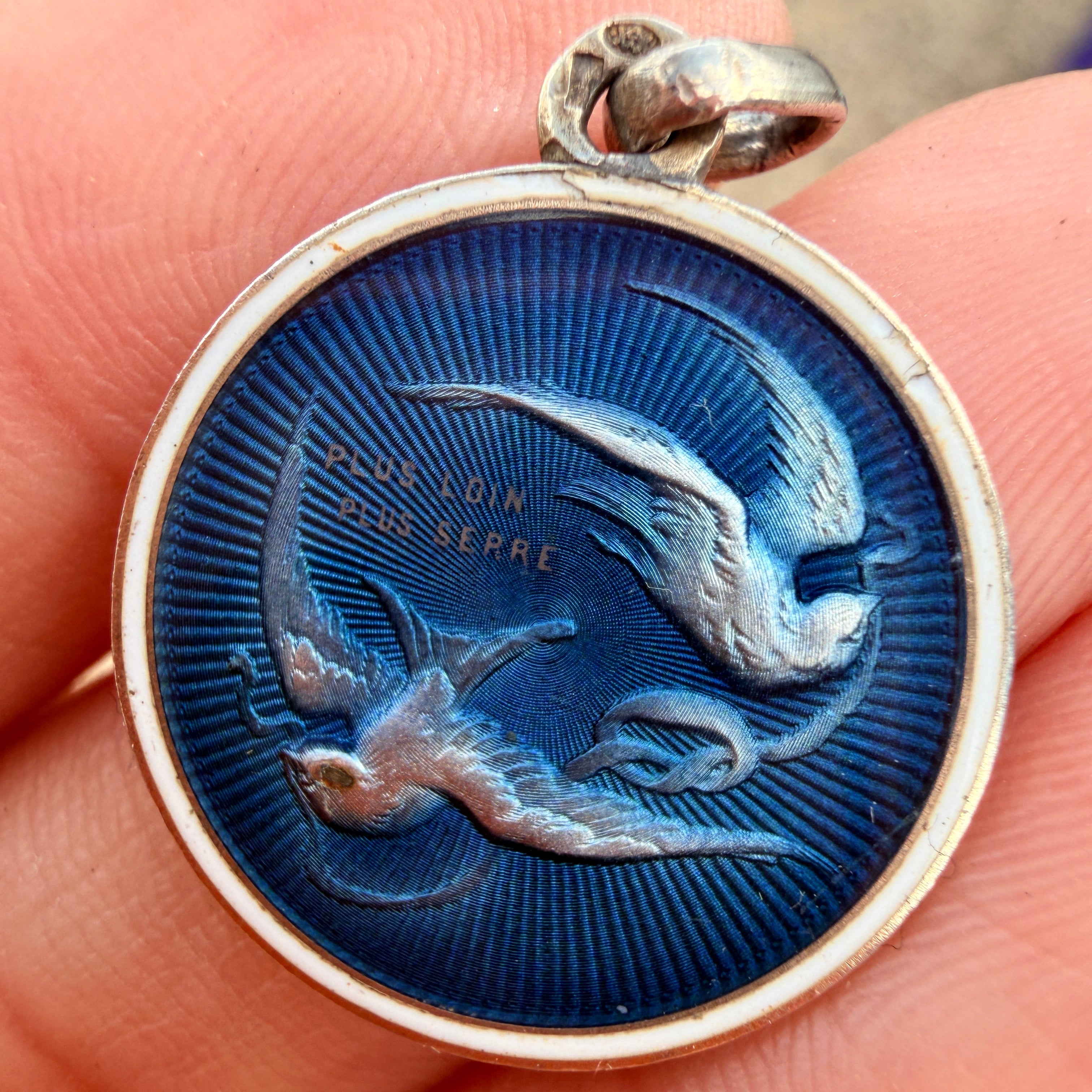 Reserved for S - French antique swallow medal in vermeil
