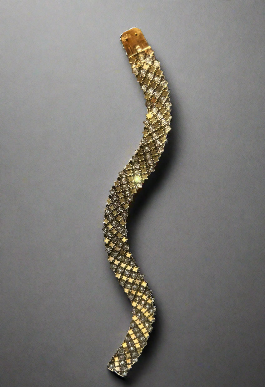 Antique Victorian 18K gold diamond bracelet