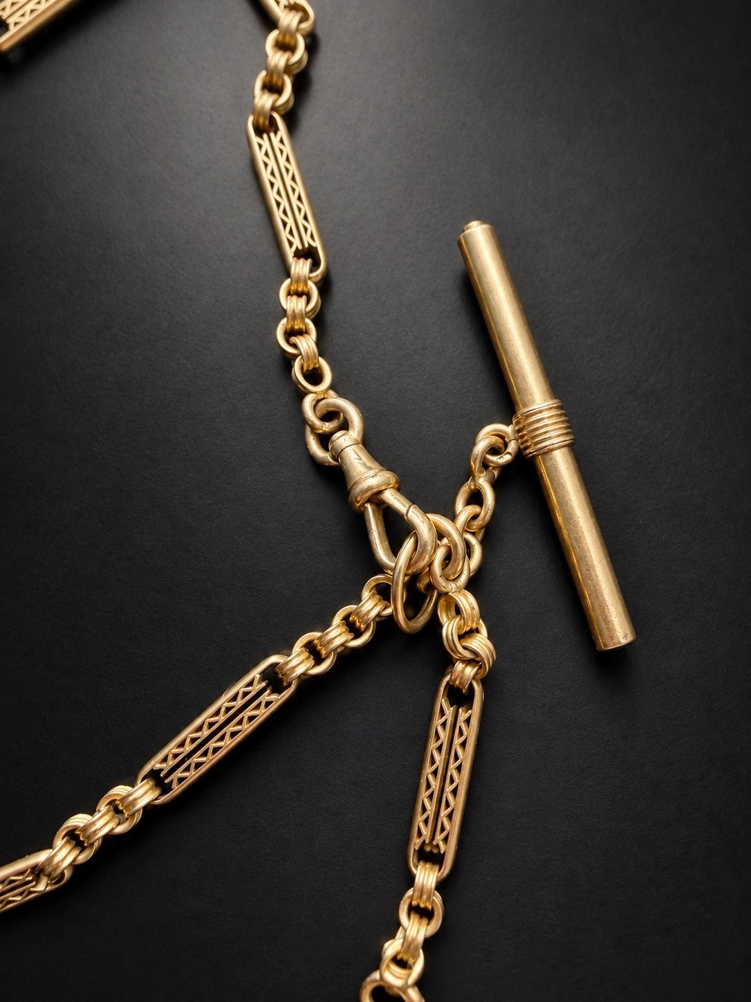 French Antique 19.3g 18K Gold Watch Chain with Locket