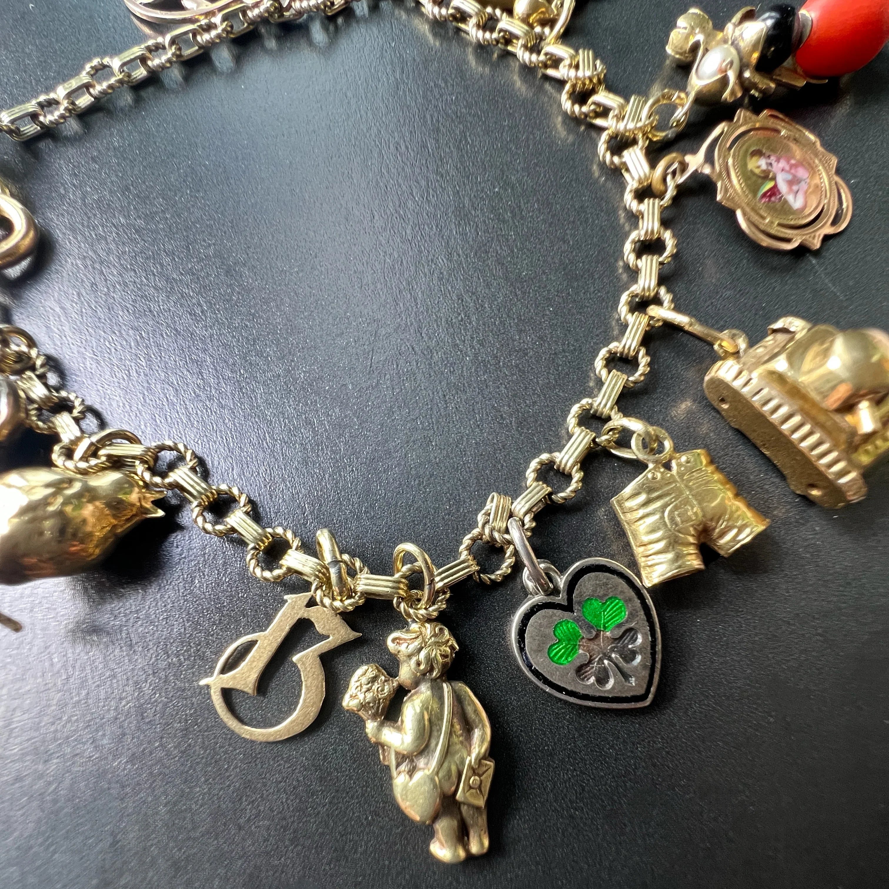 14K yellow Gold charm bracelet
