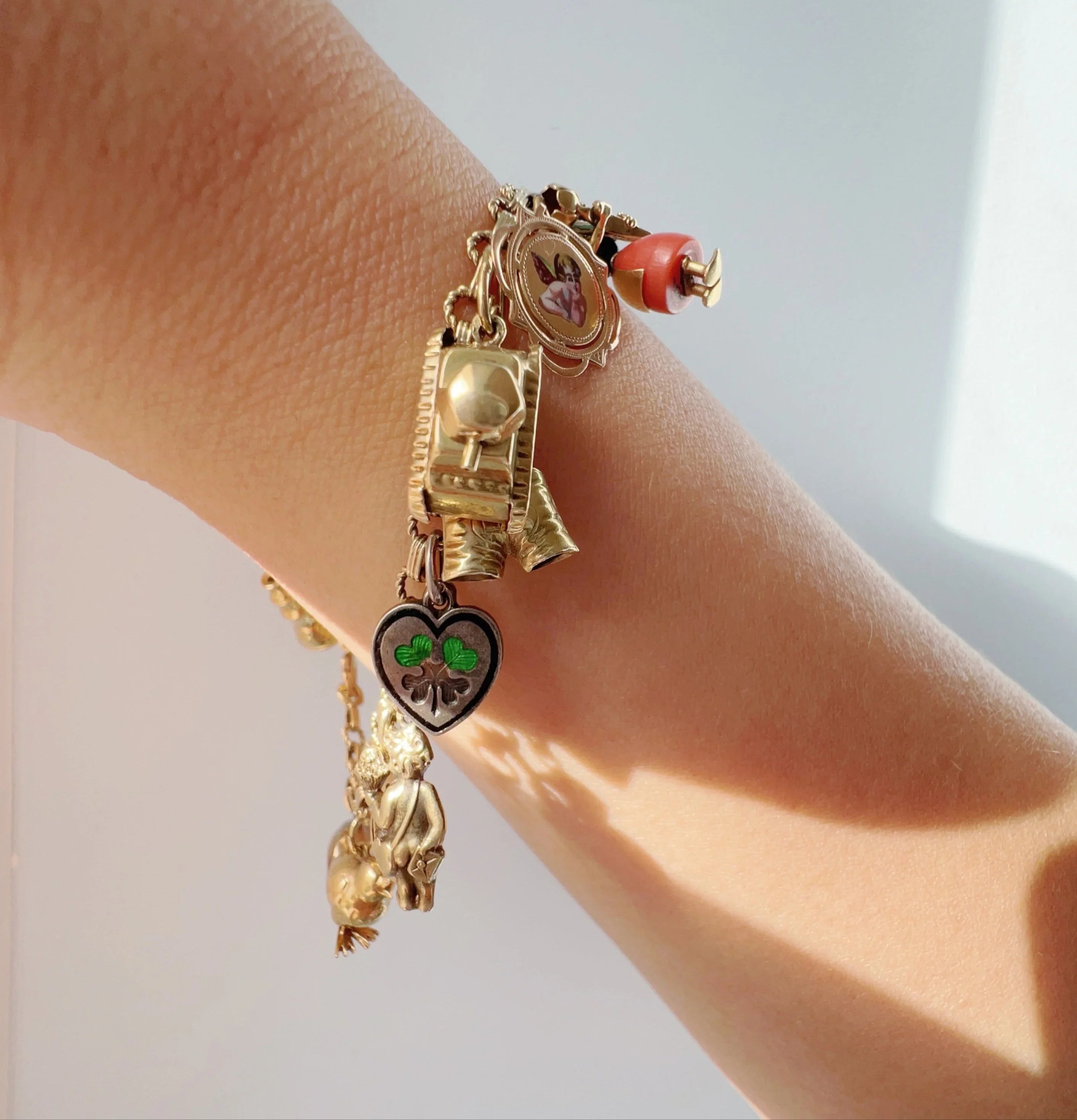 14K yellow Gold charm bracelet
