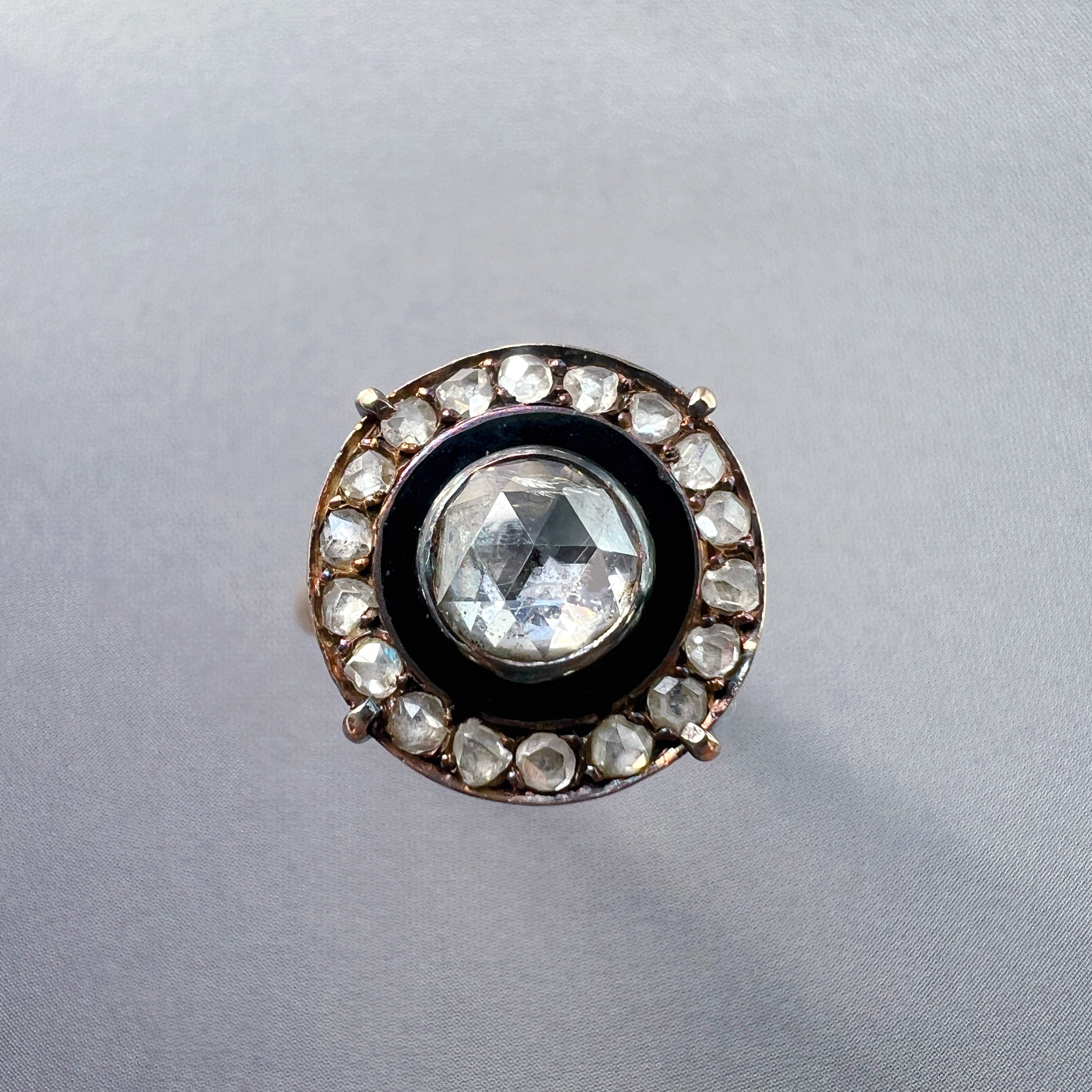 Antique French 18K Gold Rose Cut Diamond Ring