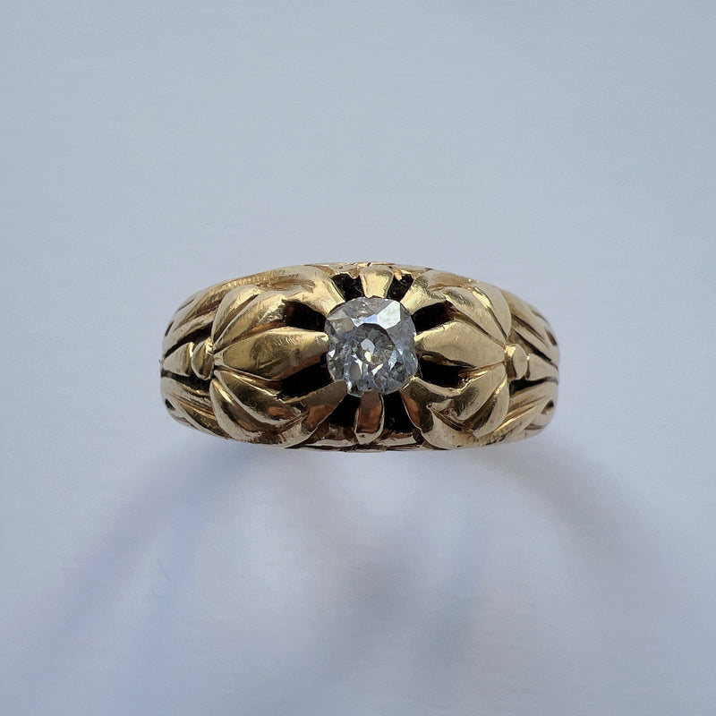 Antique 18K Gold Diamond Band Ring