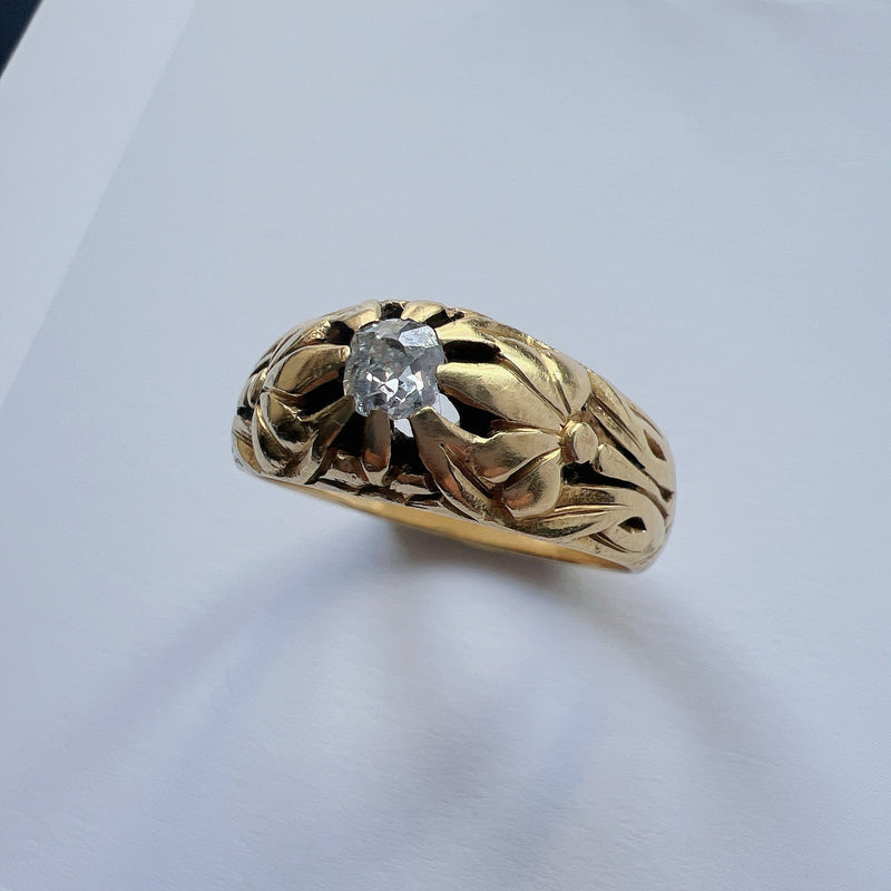 Antique 18K Gold Diamond Band Ring