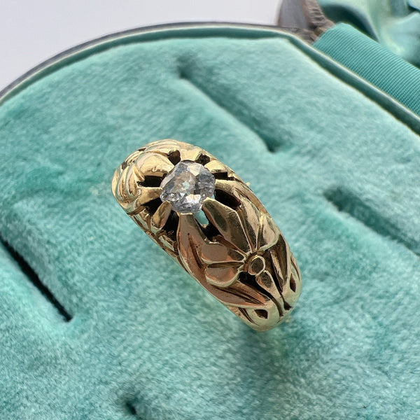 Antique 18K Gold Diamond Band Ring