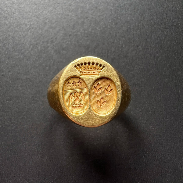 antique 18K signet ring 