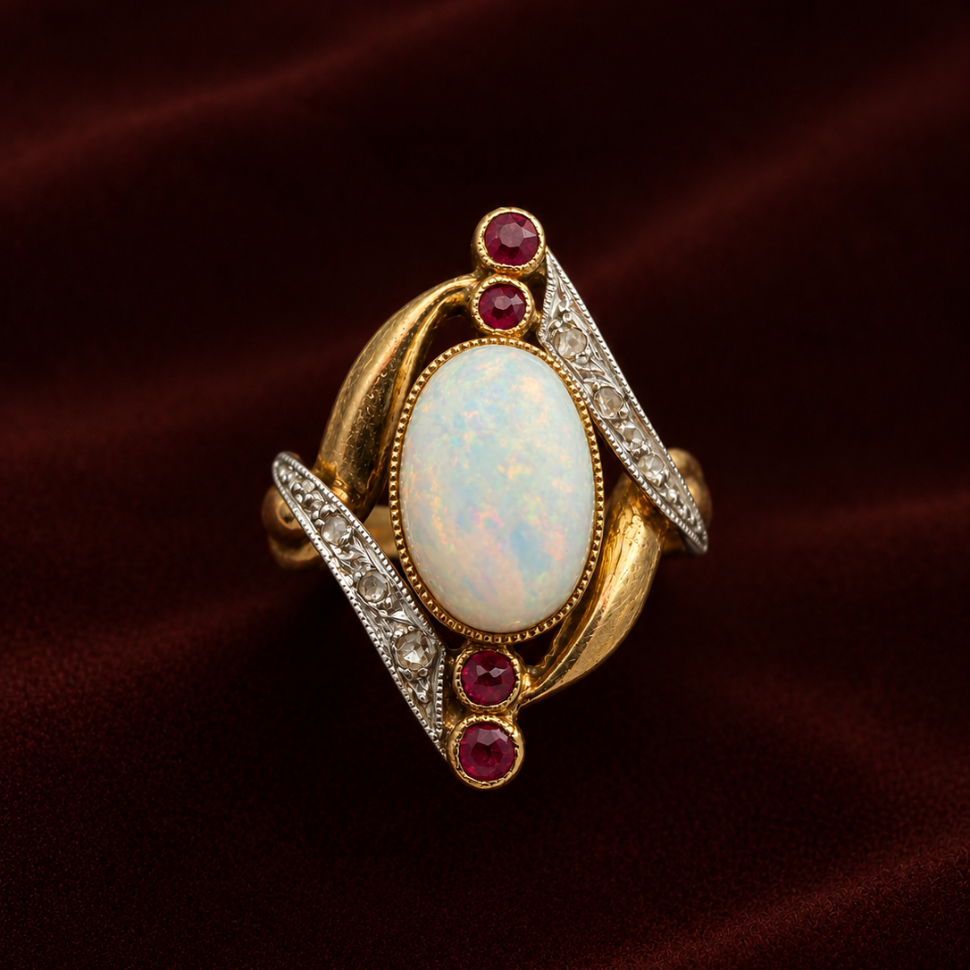 Late Victorian era 18K Gold 0.5ct rose cut diamond ring 