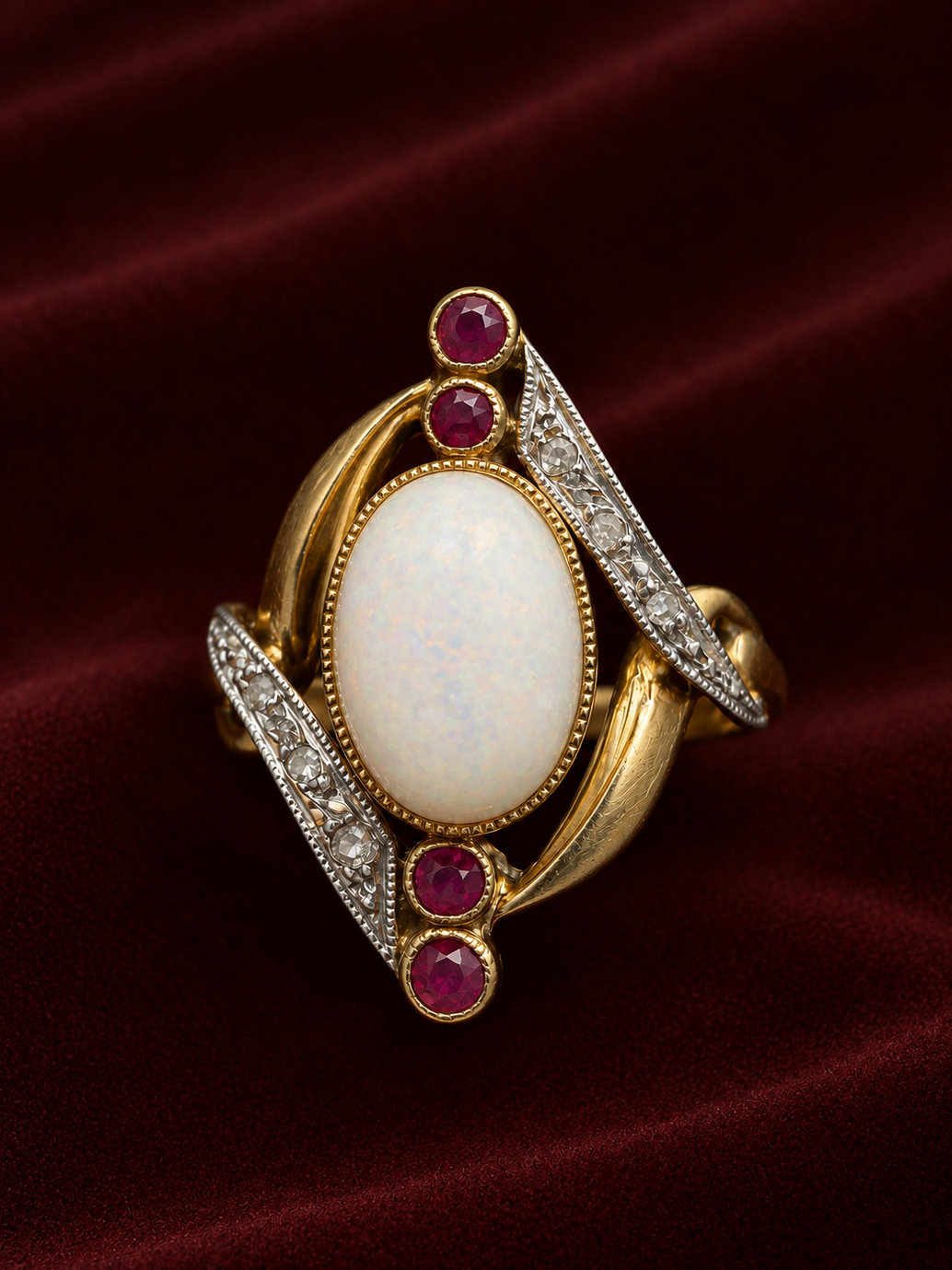 Late Victorian era 18K Gold 0.5ct rose cut diamond ring 