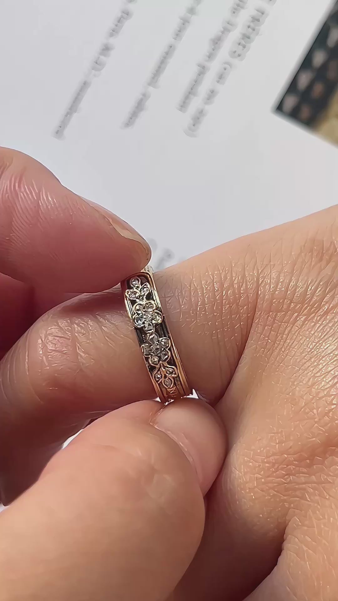 Antique French work 18K Gold Secret Compartment Diamond Forget-Me-Not Flower 